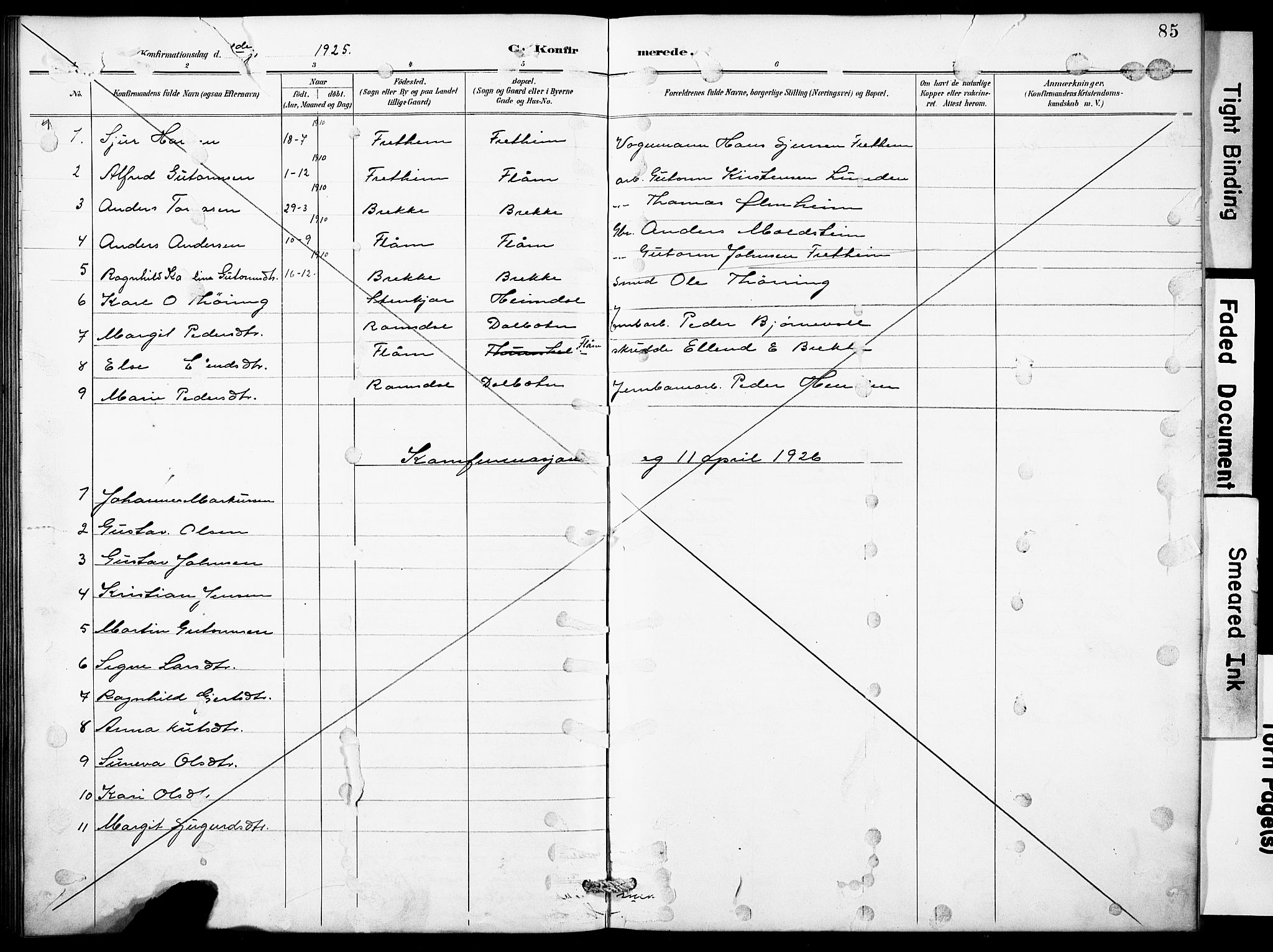 Aurland sokneprestembete, SAB/A-99937/H/Hb/Hbb/L0002: Parish register (copy) no. B 2, 1887-1929, p. 85