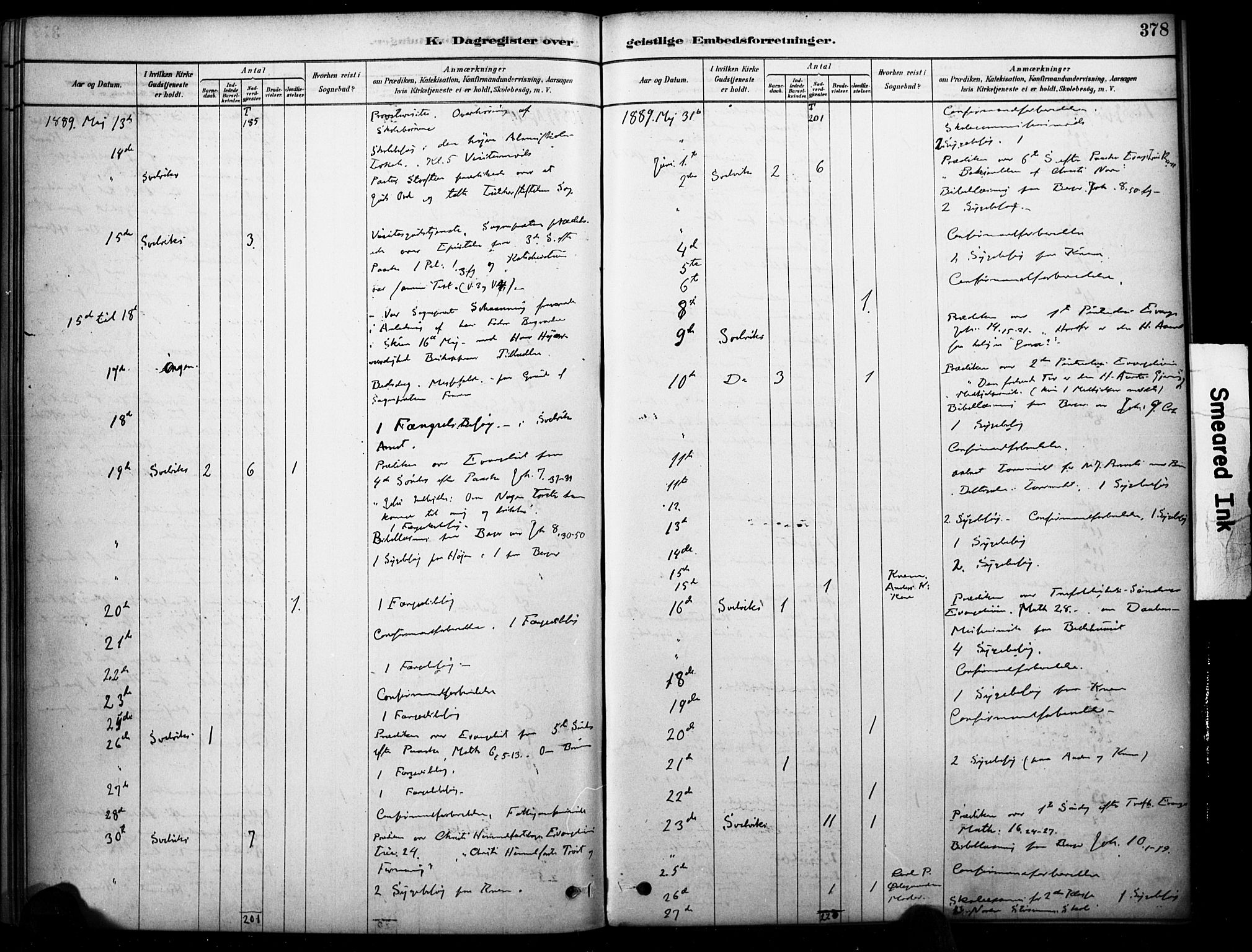 Strømm kirkebøker, AV/SAKO-A-322/F/Fb/L0001: Parish register (official) no. II 1, 1878-1899, p. 378