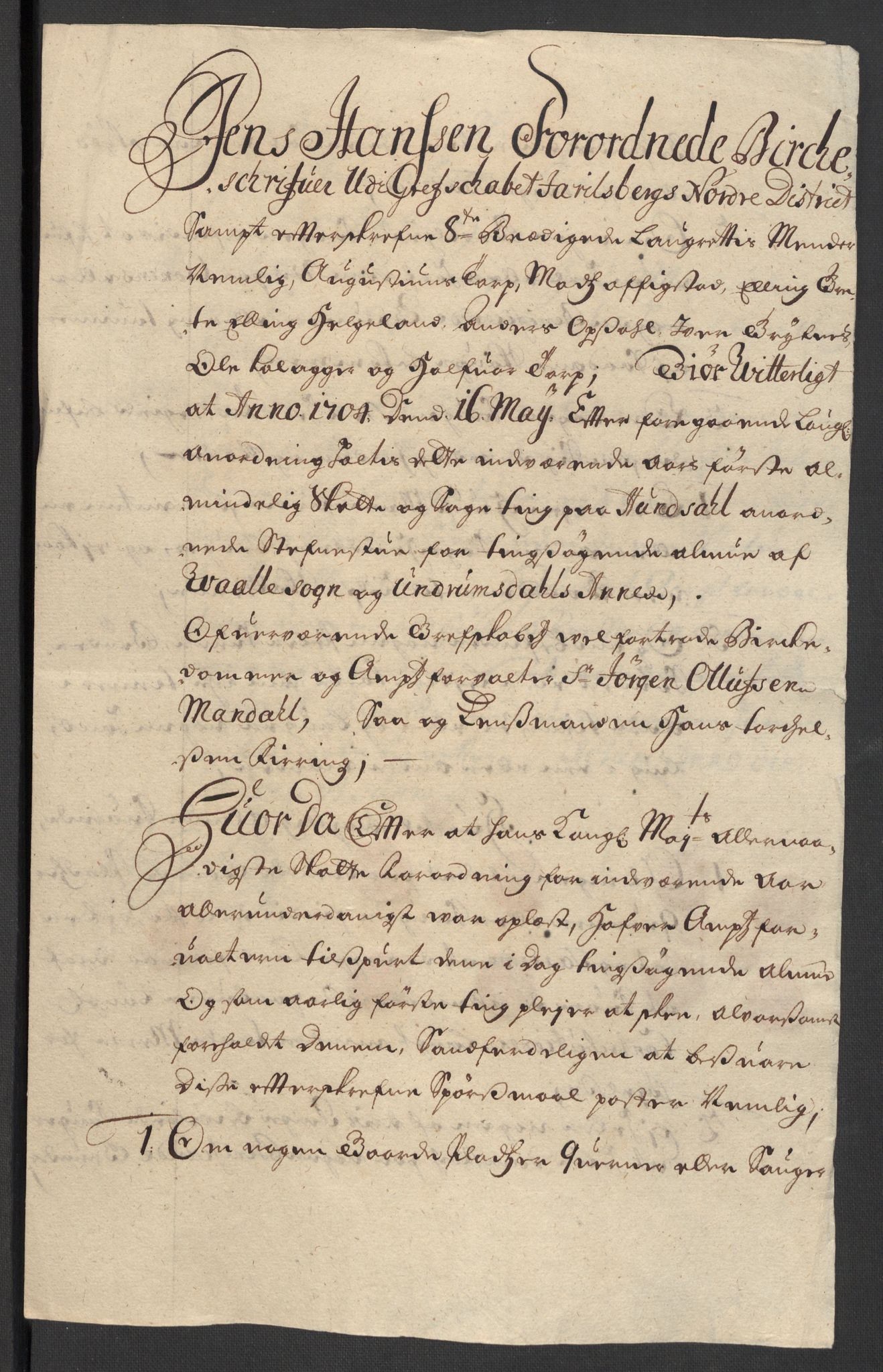 Rentekammeret inntil 1814, Reviderte regnskaper, Fogderegnskap, RA/EA-4092/R32/L1871: Fogderegnskap Jarlsberg grevskap, 1703-1705, p. 228