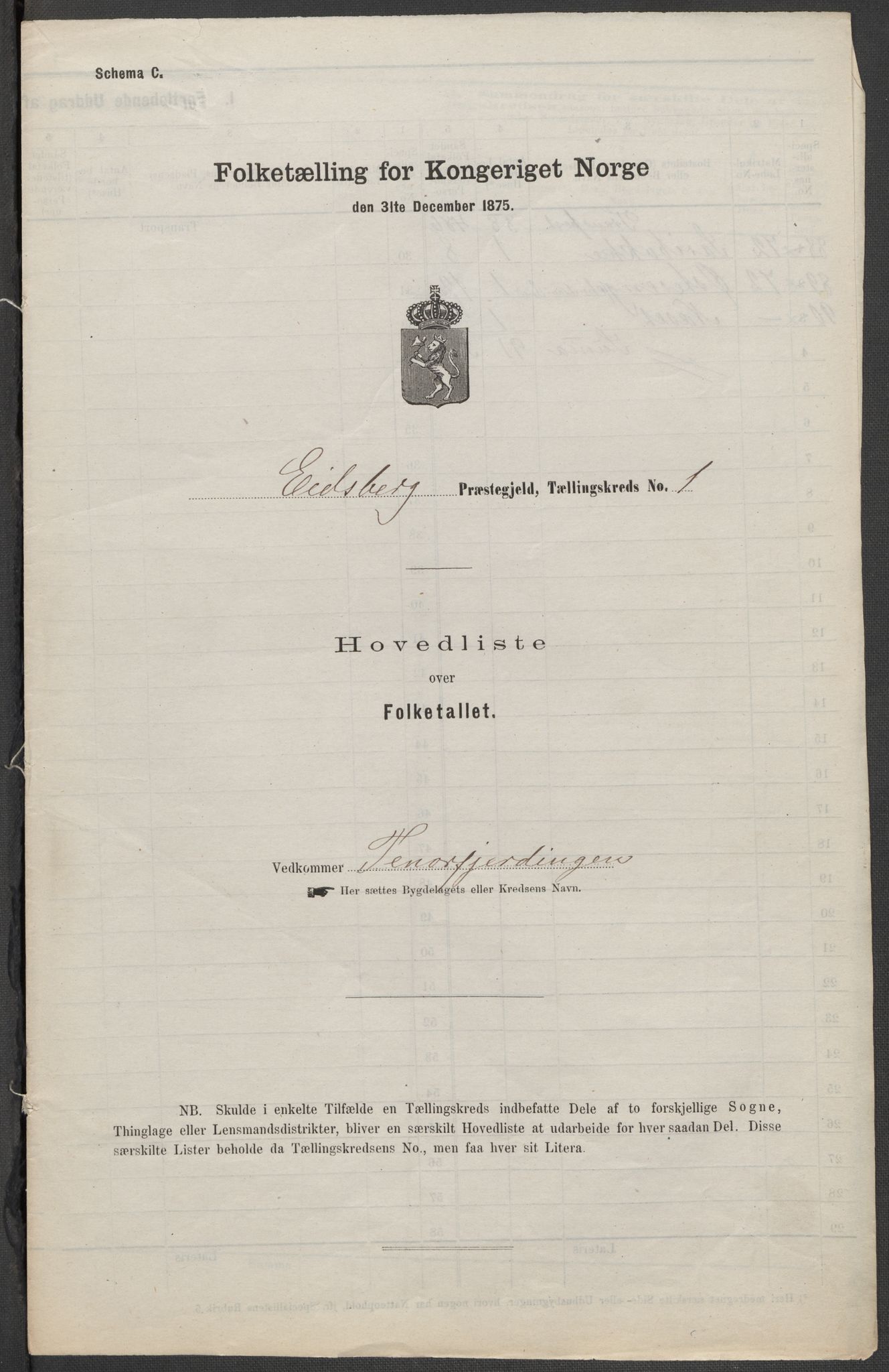 RA, 1875 census for 0125P Eidsberg, 1875, p. 4