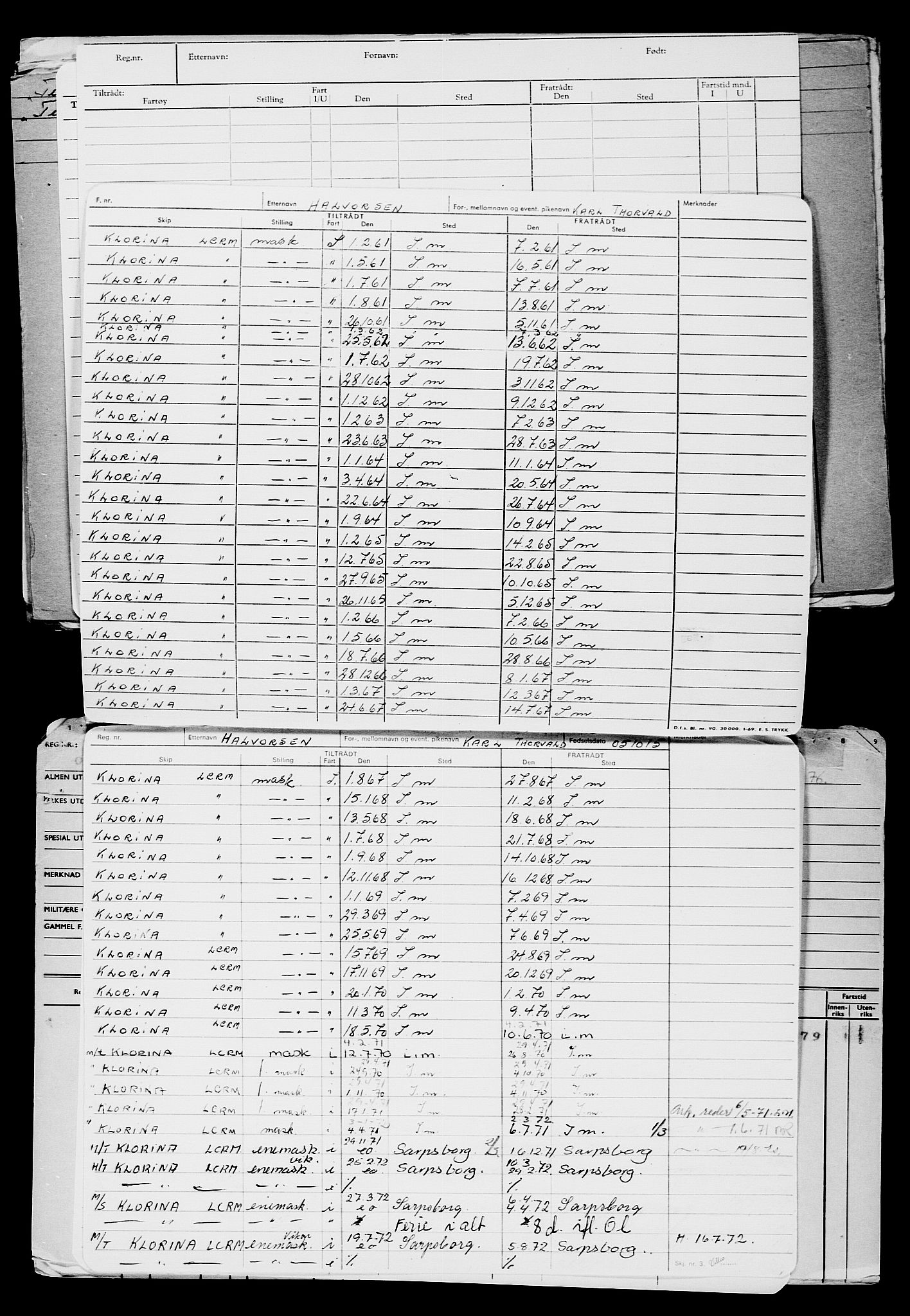 Direktoratet for sjømenn, RA/S-3545/G/Gb/L0133: Hovedkort, 1915, p. 463