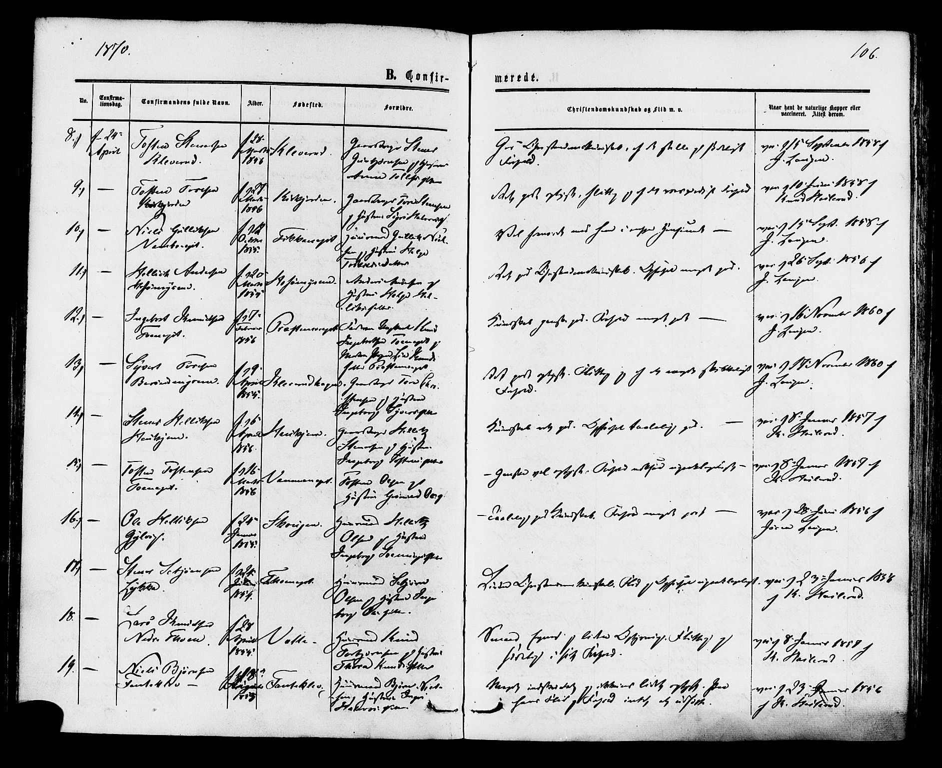 Rollag kirkebøker, AV/SAKO-A-240/F/Fa/L0009: Parish register (official) no. I 9, 1860-1874, p. 106