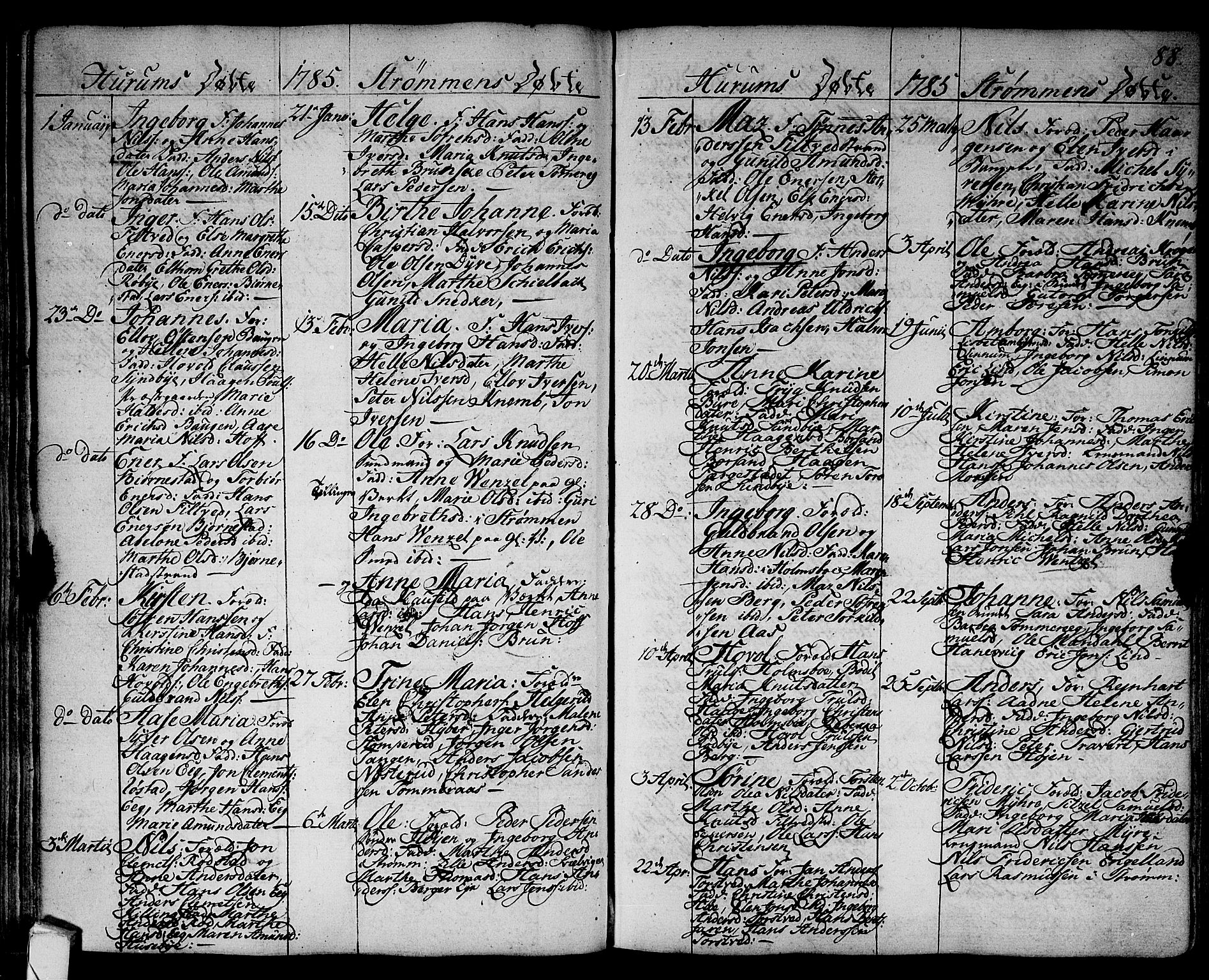 Hurum kirkebøker, AV/SAKO-A-229/F/Fa/L0007: Parish register (official) no. 7, 1771-1810, p. 88