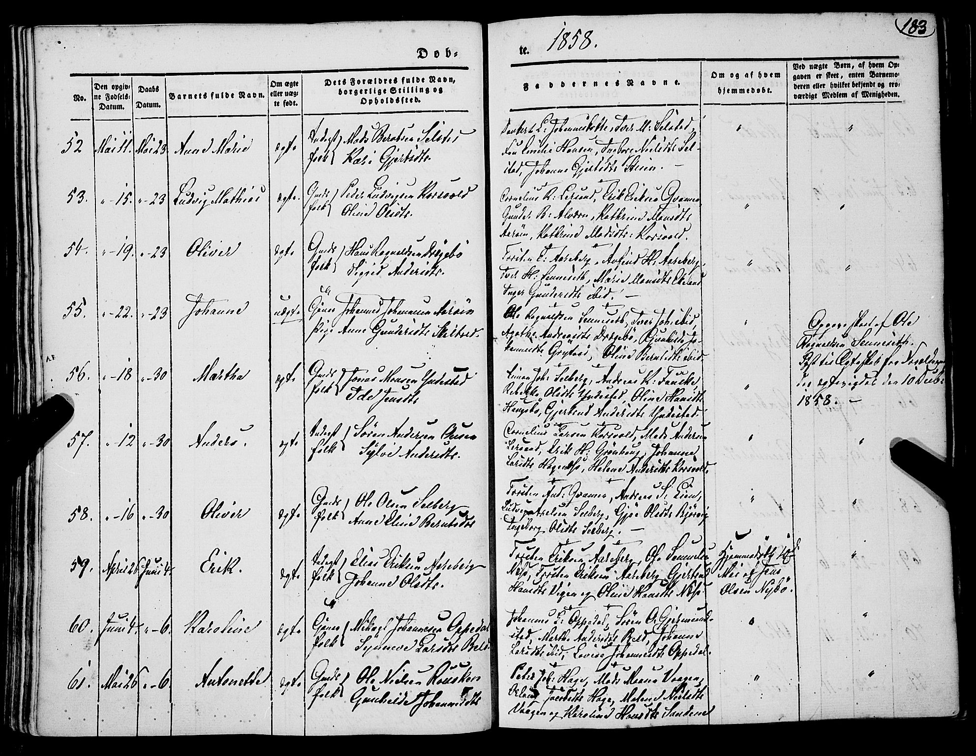 Gaular sokneprestembete, AV/SAB-A-80001/H/Haa: Parish register (official) no. A 4I, 1840-1859, p. 183