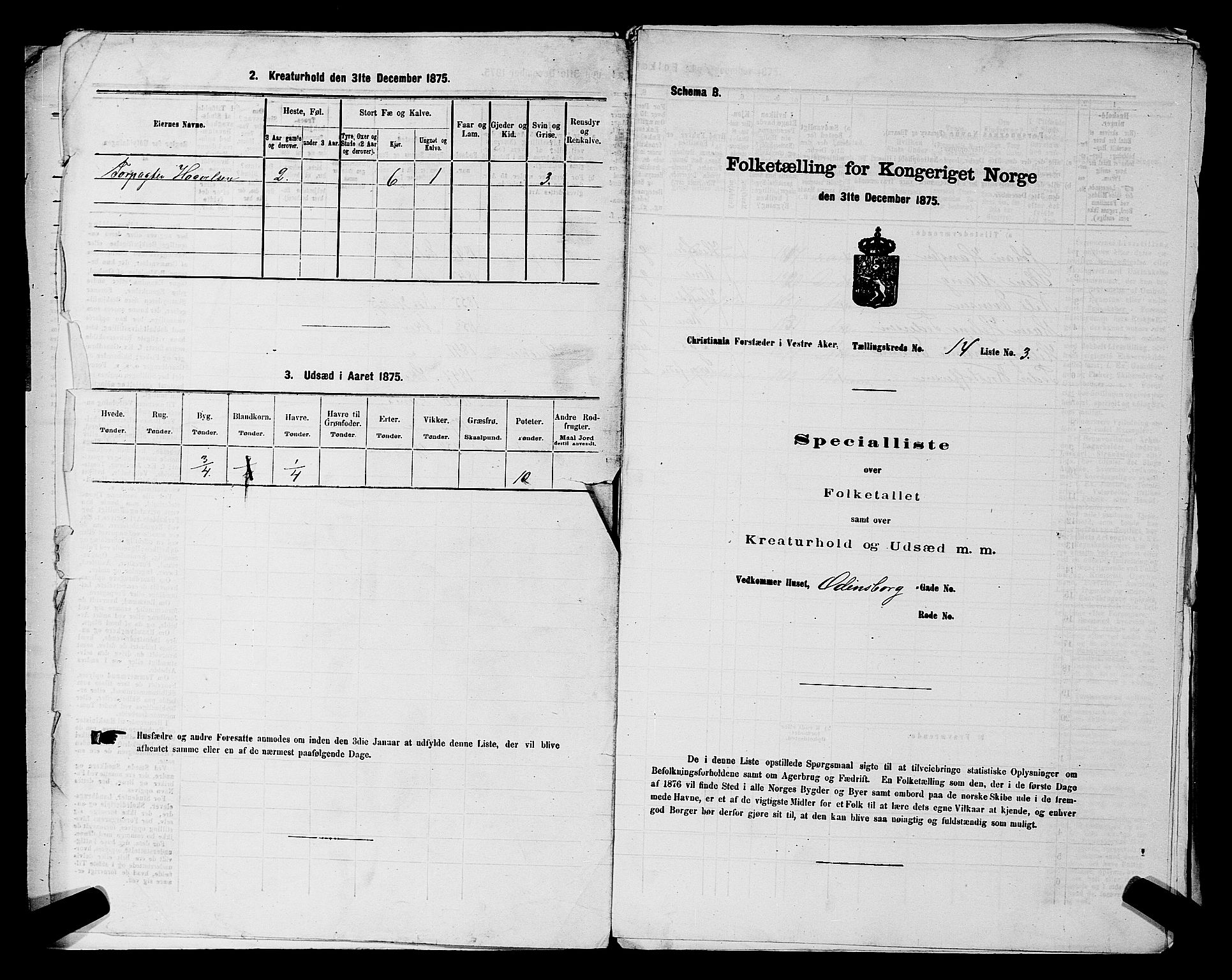 RA, 1875 census for 0218aP Vestre Aker, 1875, p. 2247