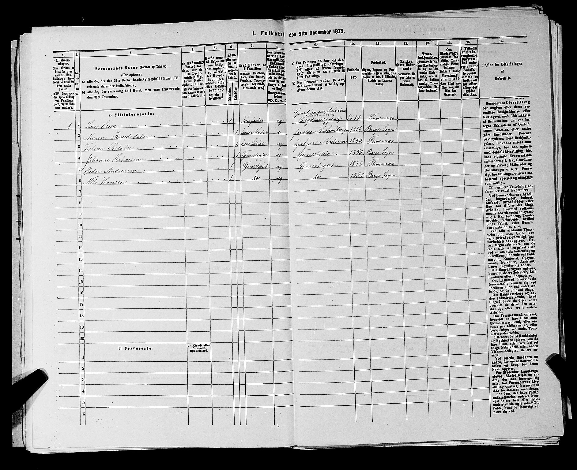 RA, 1875 census for 0113P Borge, 1875, p. 968