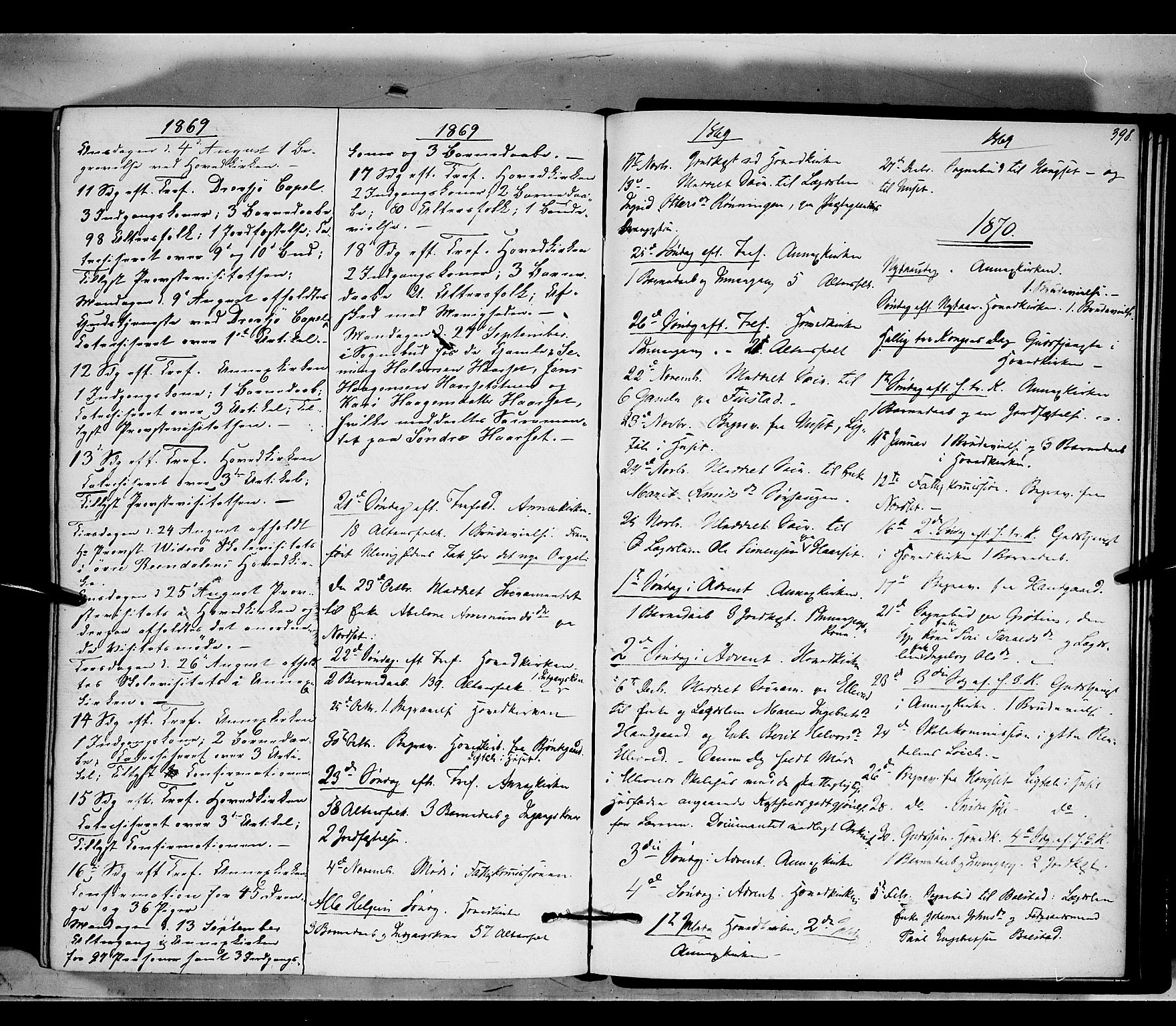 Rendalen prestekontor, SAH/PREST-054/H/Ha/Haa/L0006: Parish register (official) no. 6, 1867-1877, p. 398