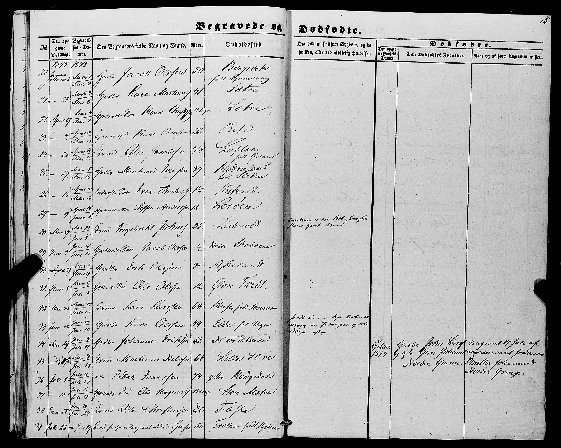 Lindås Sokneprestembete, AV/SAB-A-76701/H/Haa/Haaa/L0015: Parish register (official) no. A 15, 1848-1862, p. 15