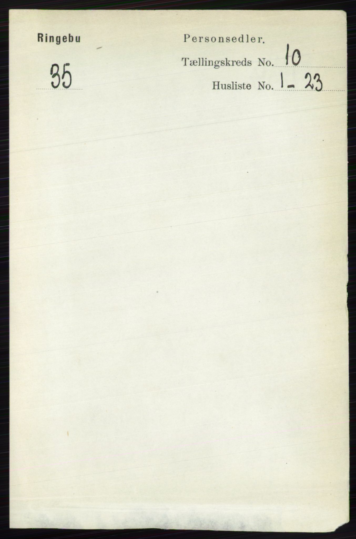 RA, 1891 census for 0520 Ringebu, 1891, p. 4804