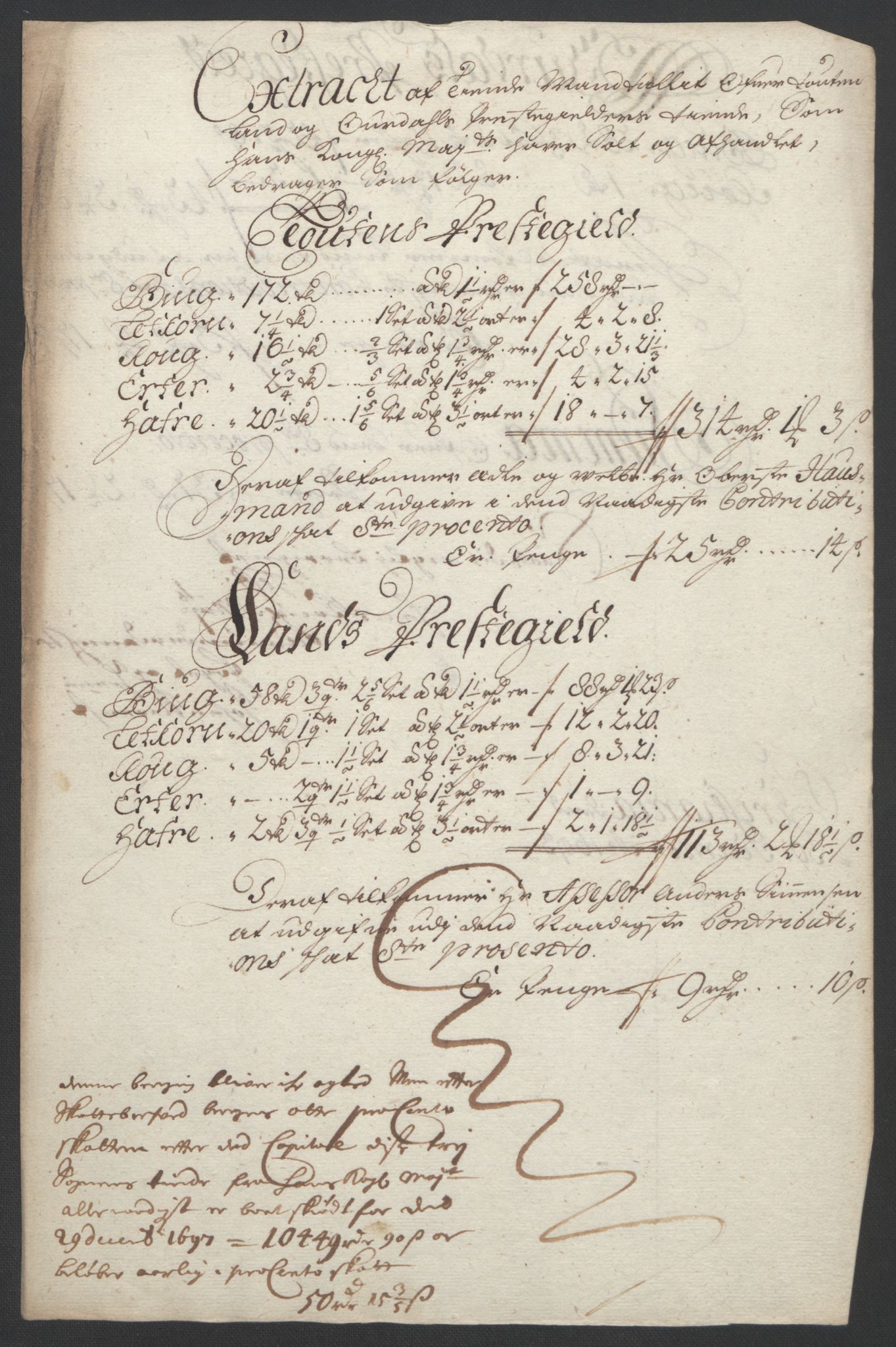 Rentekammeret inntil 1814, Reviderte regnskaper, Fogderegnskap, AV/RA-EA-4092/R18/L1292: Fogderegnskap Hadeland, Toten og Valdres, 1693-1694, p. 58