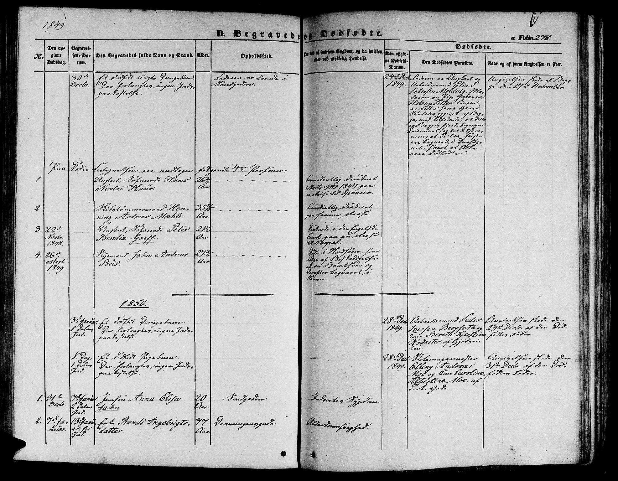 Ministerialprotokoller, klokkerbøker og fødselsregistre - Sør-Trøndelag, SAT/A-1456/602/L0137: Parish register (copy) no. 602C05, 1846-1856, p. 278