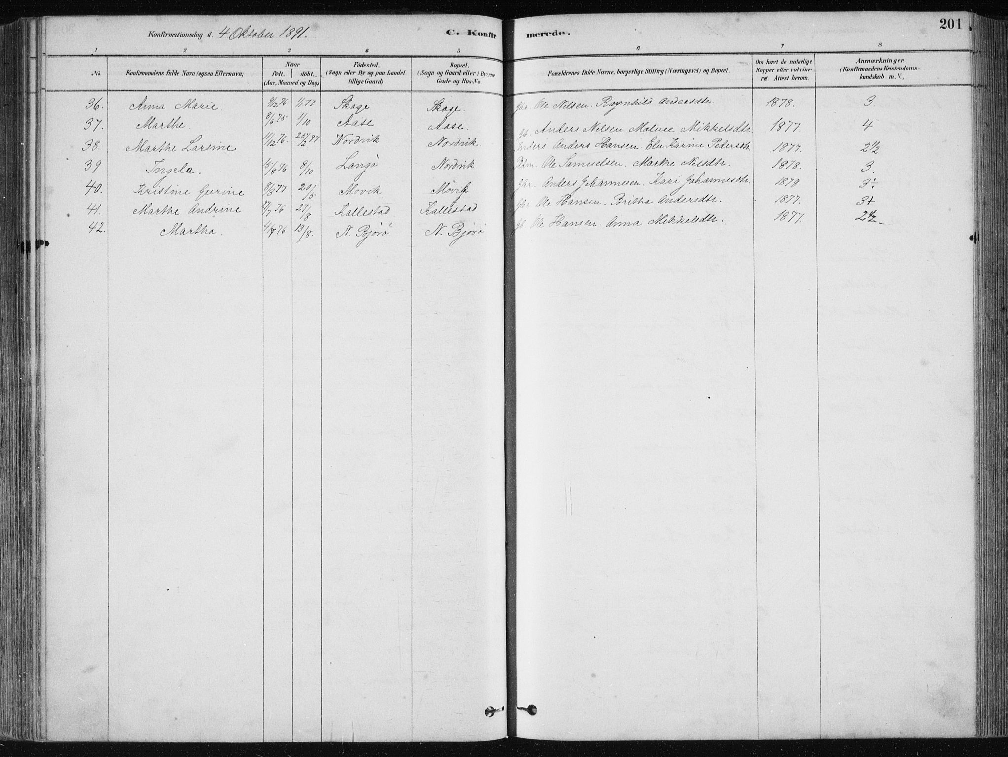 Fjell sokneprestembete, SAB/A-75301/H/Haa: Parish register (official) no. A  8, 1878-1898, p. 201