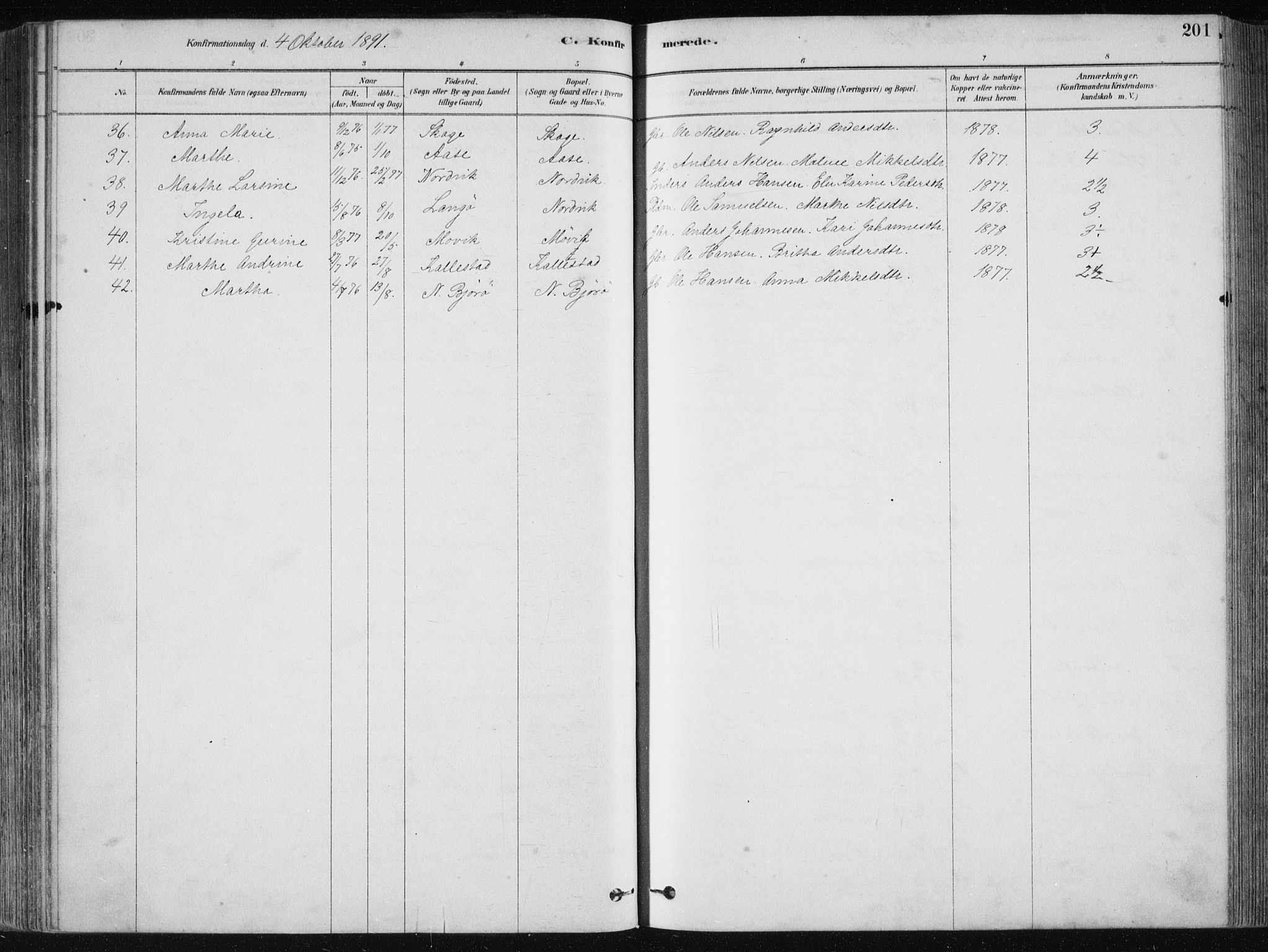 Fjell sokneprestembete, AV/SAB-A-75301/H/Haa: Parish register (official) no. A  8, 1878-1898, p. 201