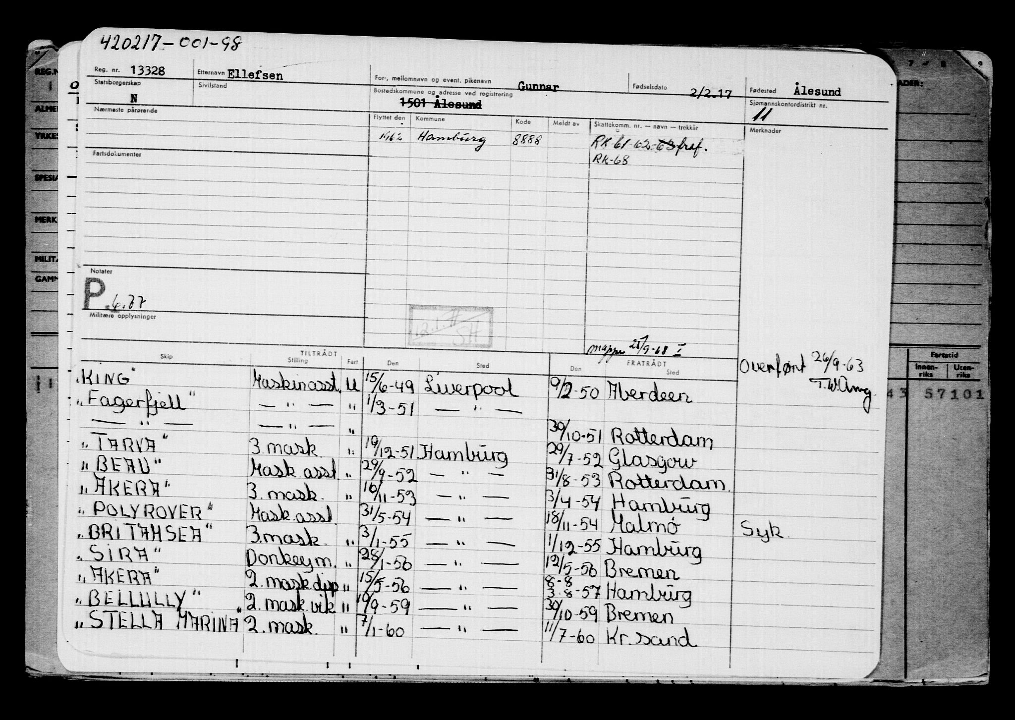 Direktoratet for sjømenn, AV/RA-S-3545/G/Gb/L0145: Hovedkort, 1917, p. 617