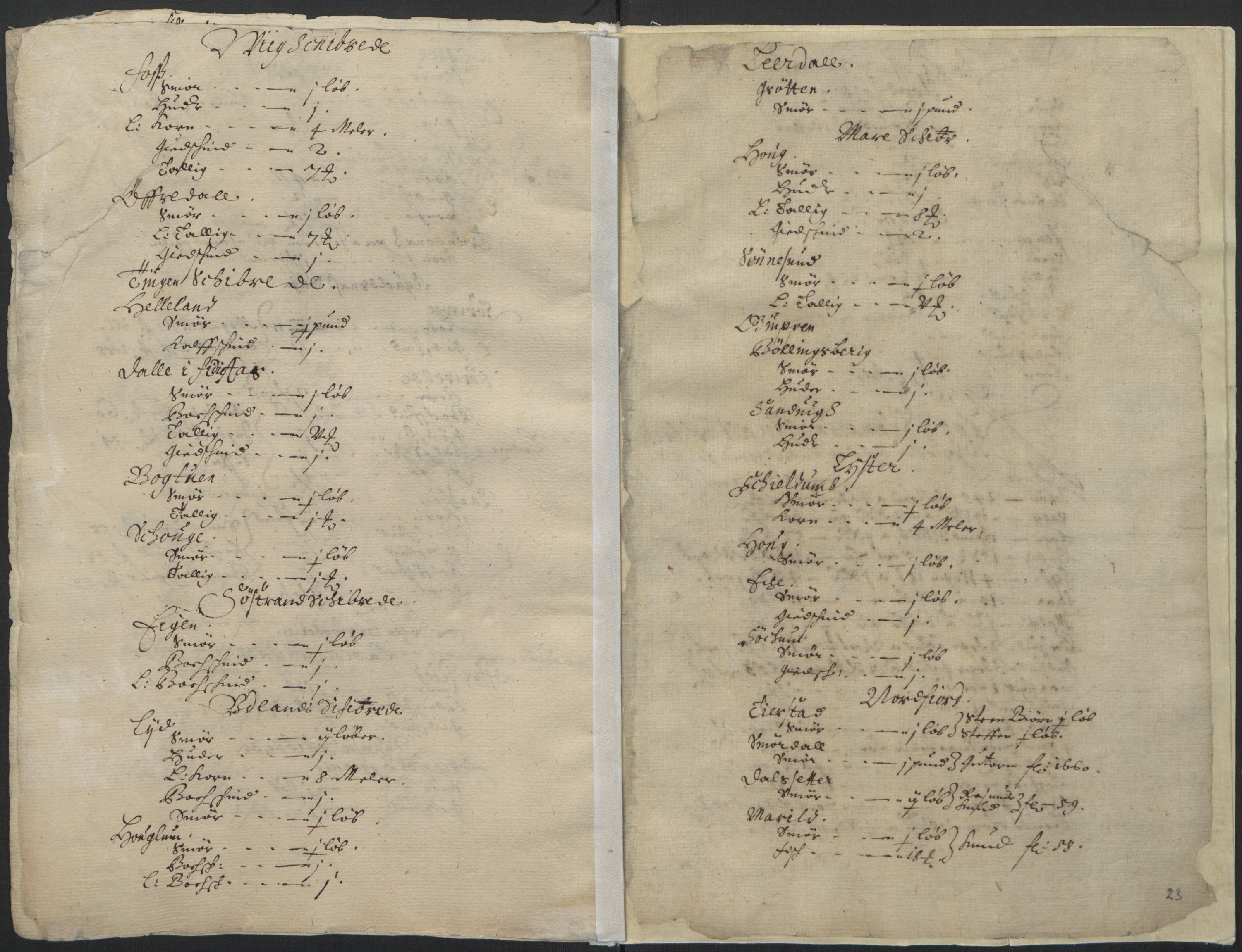Rentekammeret inntil 1814, Realistisk ordnet avdeling, RA/EA-4070/L/L0026/0002: Bergen lagdømme: / Lyse klosters jordebok, 1661, p. 22b-23a