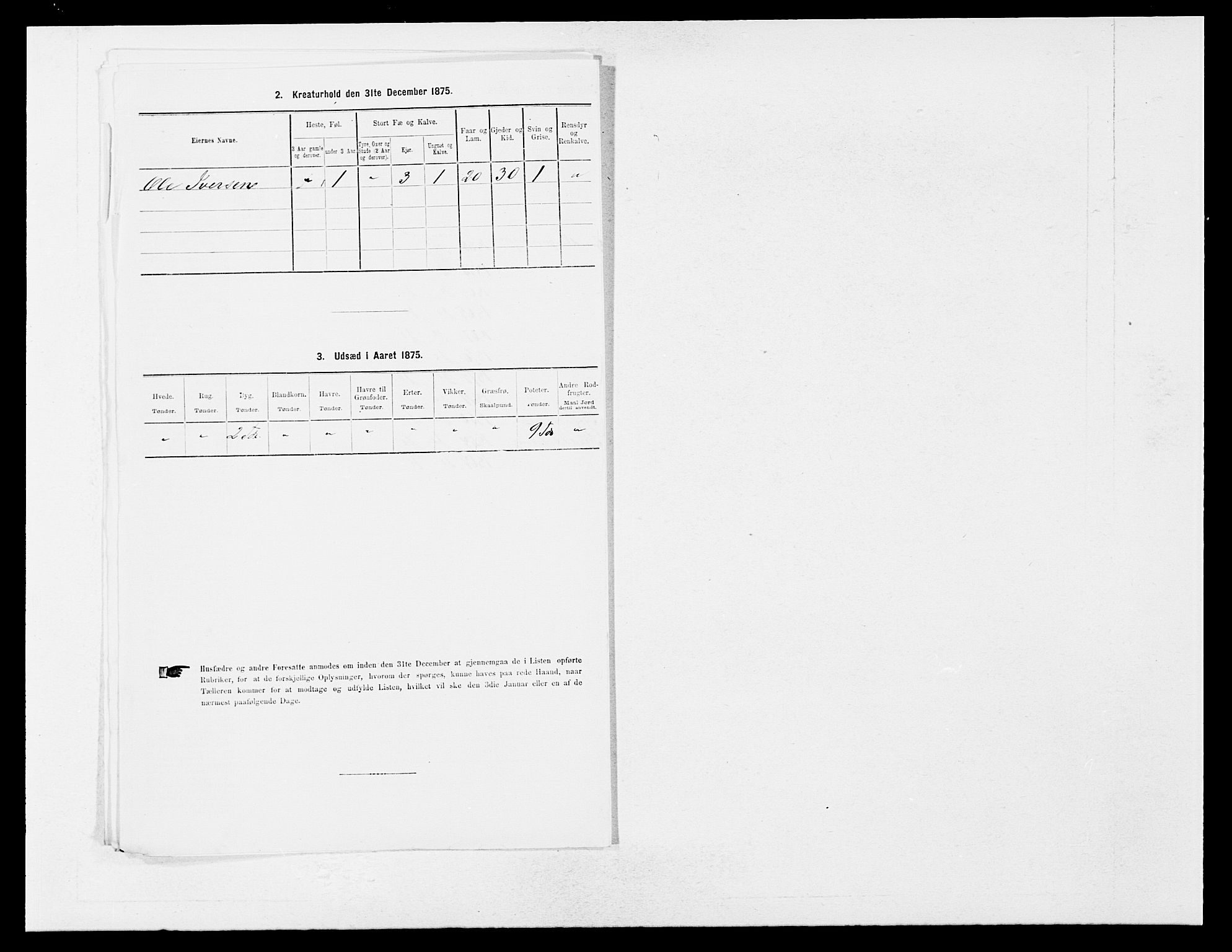 SAB, 1875 census for 1419P Leikanger, 1875, p. 442