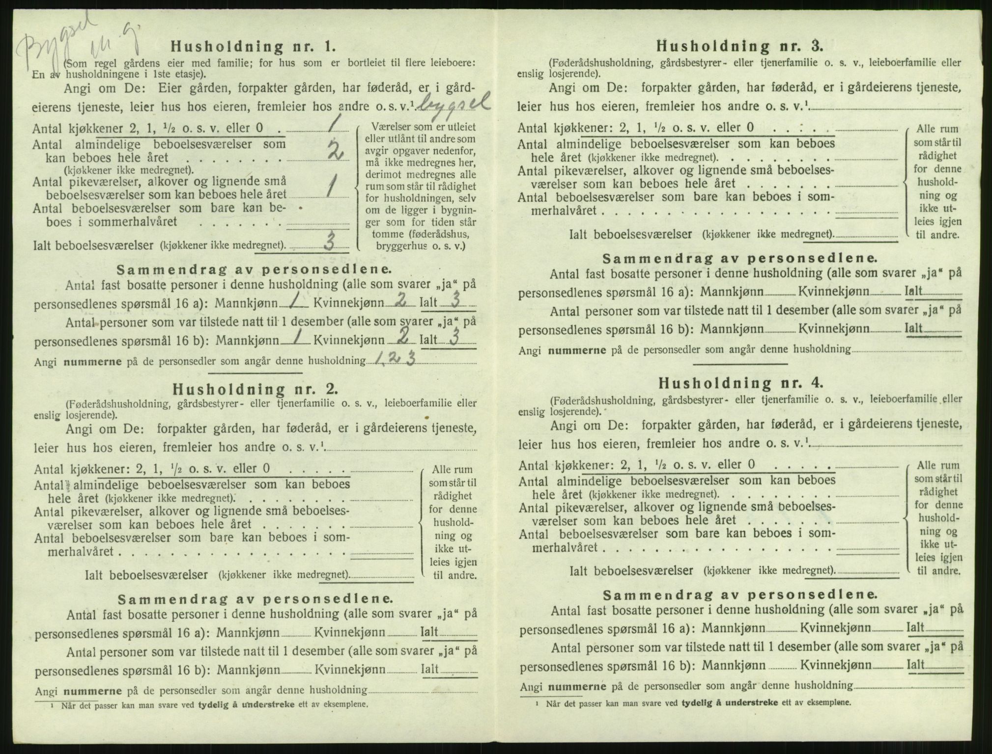 SAT, 1920 census for Borgund, 1920, p. 693