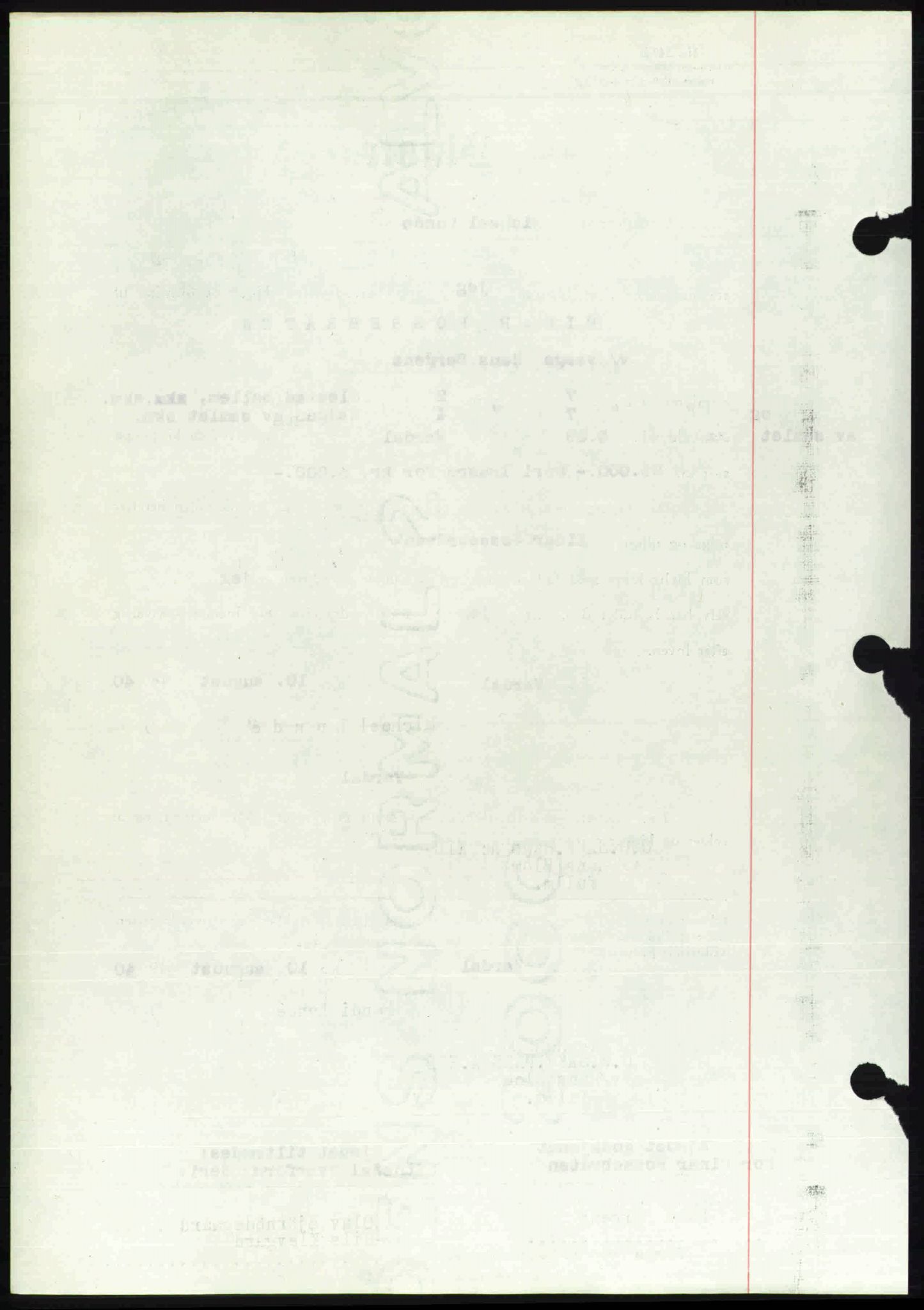 Toten tingrett, SAH/TING-006/H/Hb/Hbc/L0007: Mortgage book no. Hbc-07, 1939-1940, Diary no: : 1074/1940