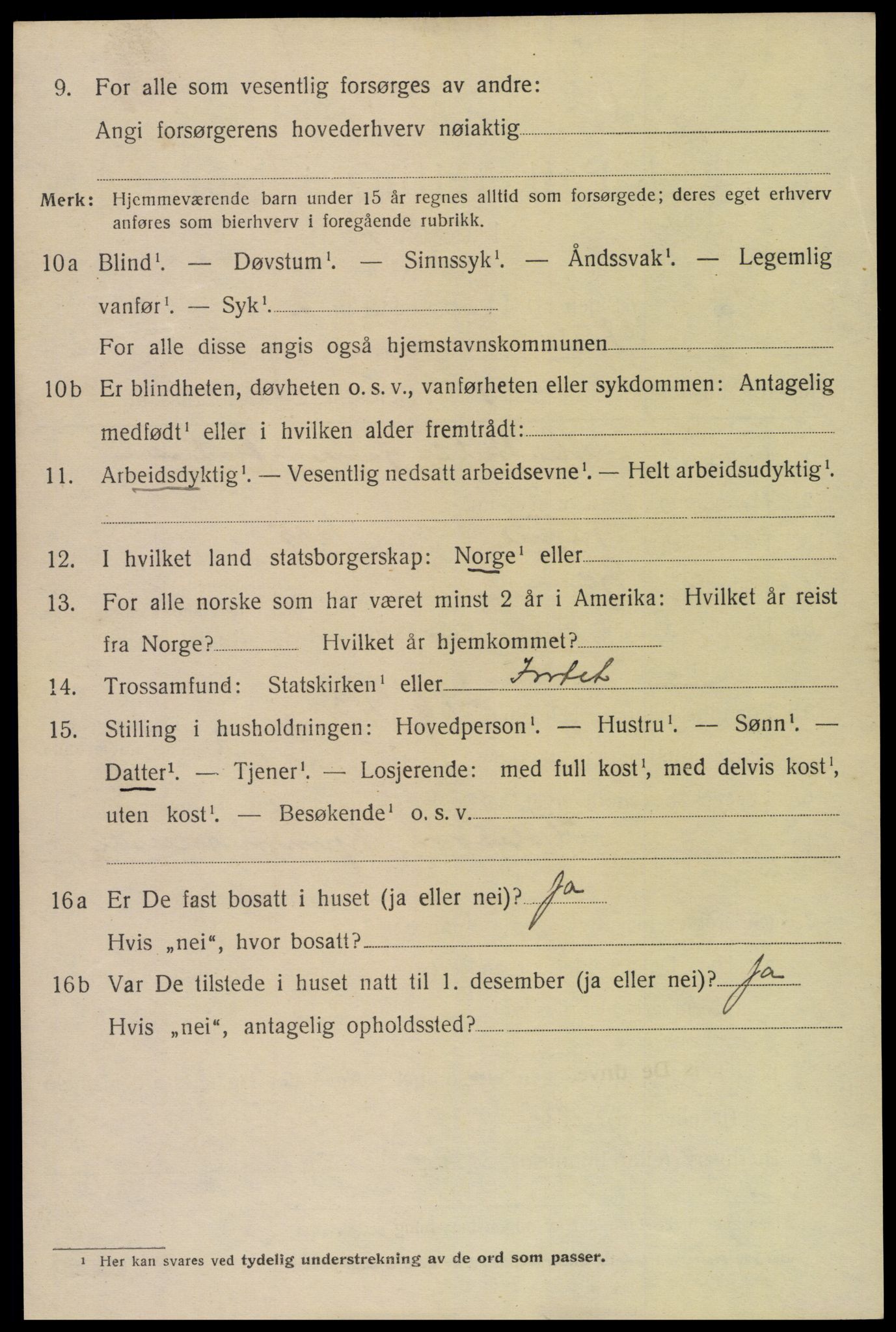 SAK, 1920 census for Fjære, 1920, p. 12180