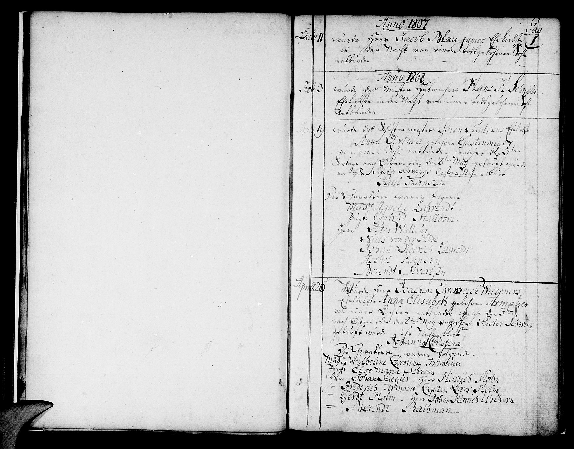 Mariakirken Sokneprestembete, SAB/A-76901/H/Haa/L0004: Parish register (official) no. A 4, 1807-1815, p. 0-1