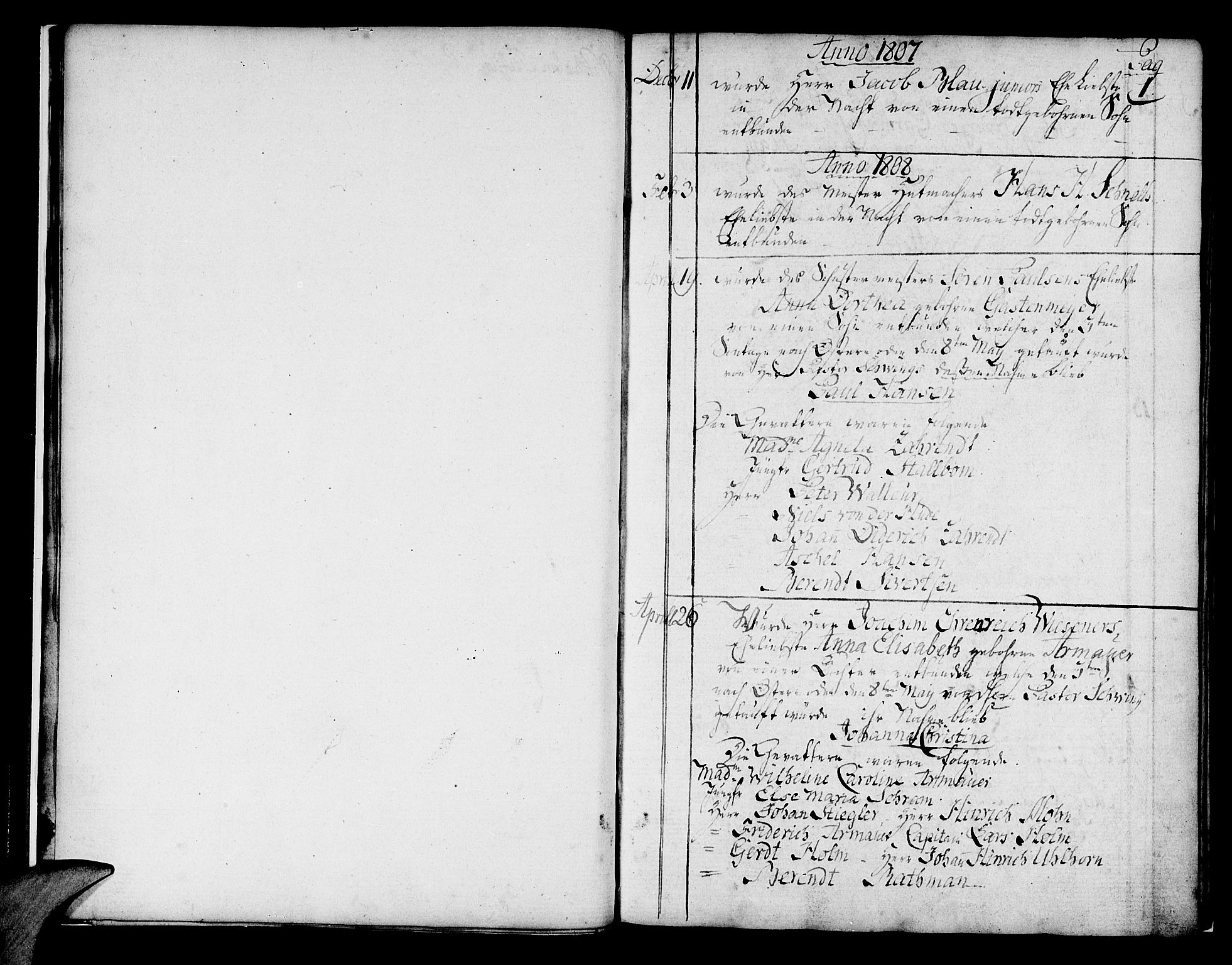 Mariakirken Sokneprestembete, AV/SAB-A-76901/H/Haa/L0004: Parish register (official) no. A 4, 1807-1815, p. 0-1