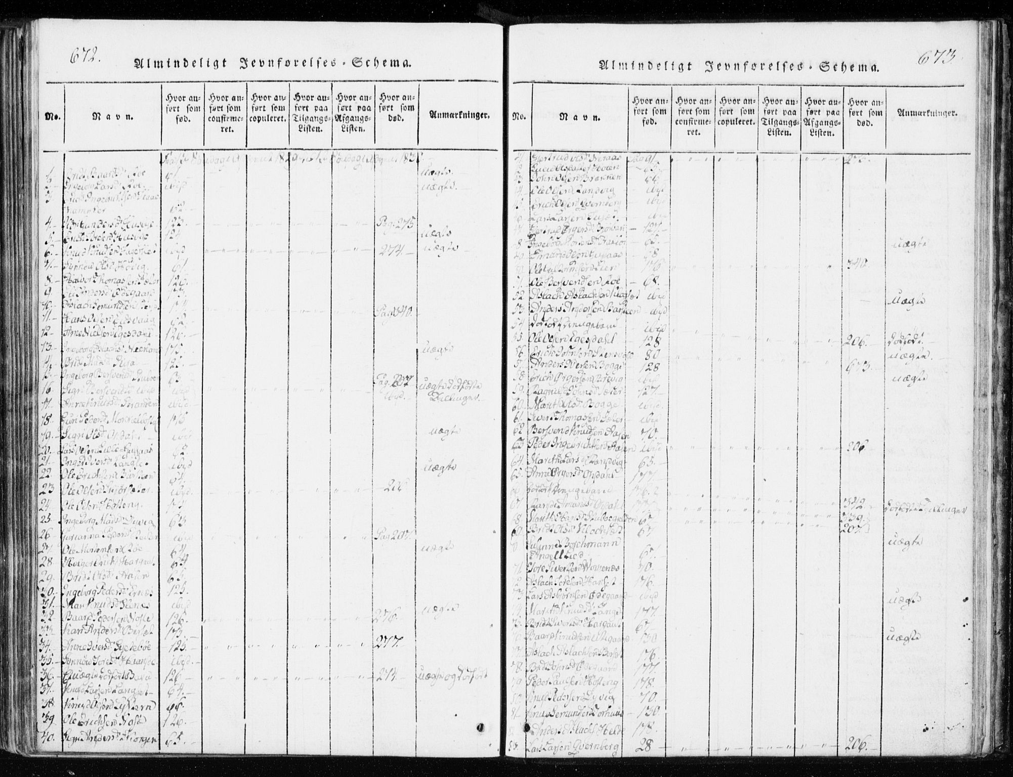 Ministerialprotokoller, klokkerbøker og fødselsregistre - Møre og Romsdal, SAT/A-1454/551/L0623: Parish register (official) no. 551A03, 1818-1831, p. 672-673