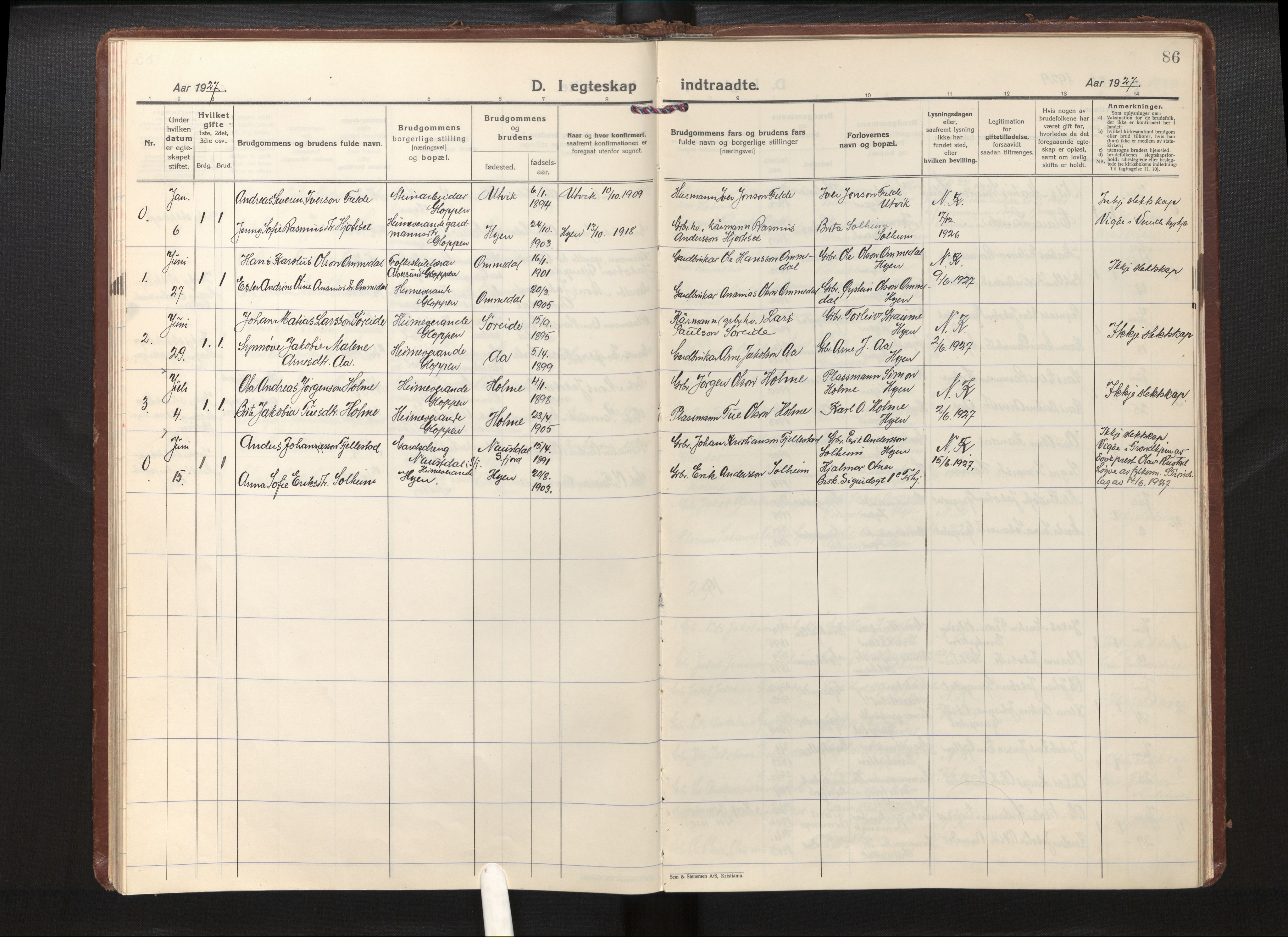 Gloppen sokneprestembete, AV/SAB-A-80101/H/Haa/Haae/L0003: Parish register (official) no. E 3, 1925-1951, p. 85b-86a