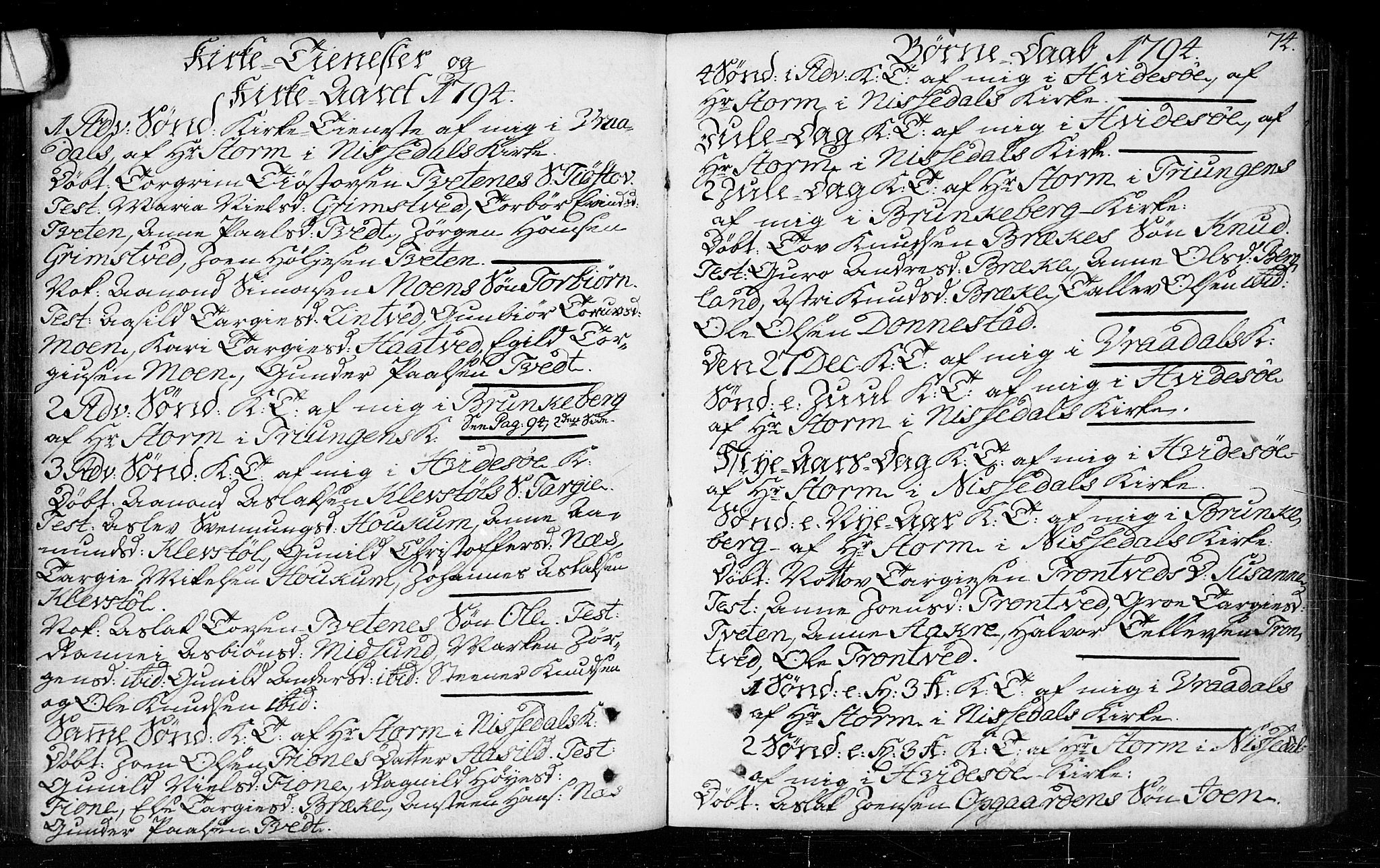 Kviteseid kirkebøker, SAKO/A-276/F/Fa/L0003: Parish register (official) no. I 3, 1787-1799, p. 74