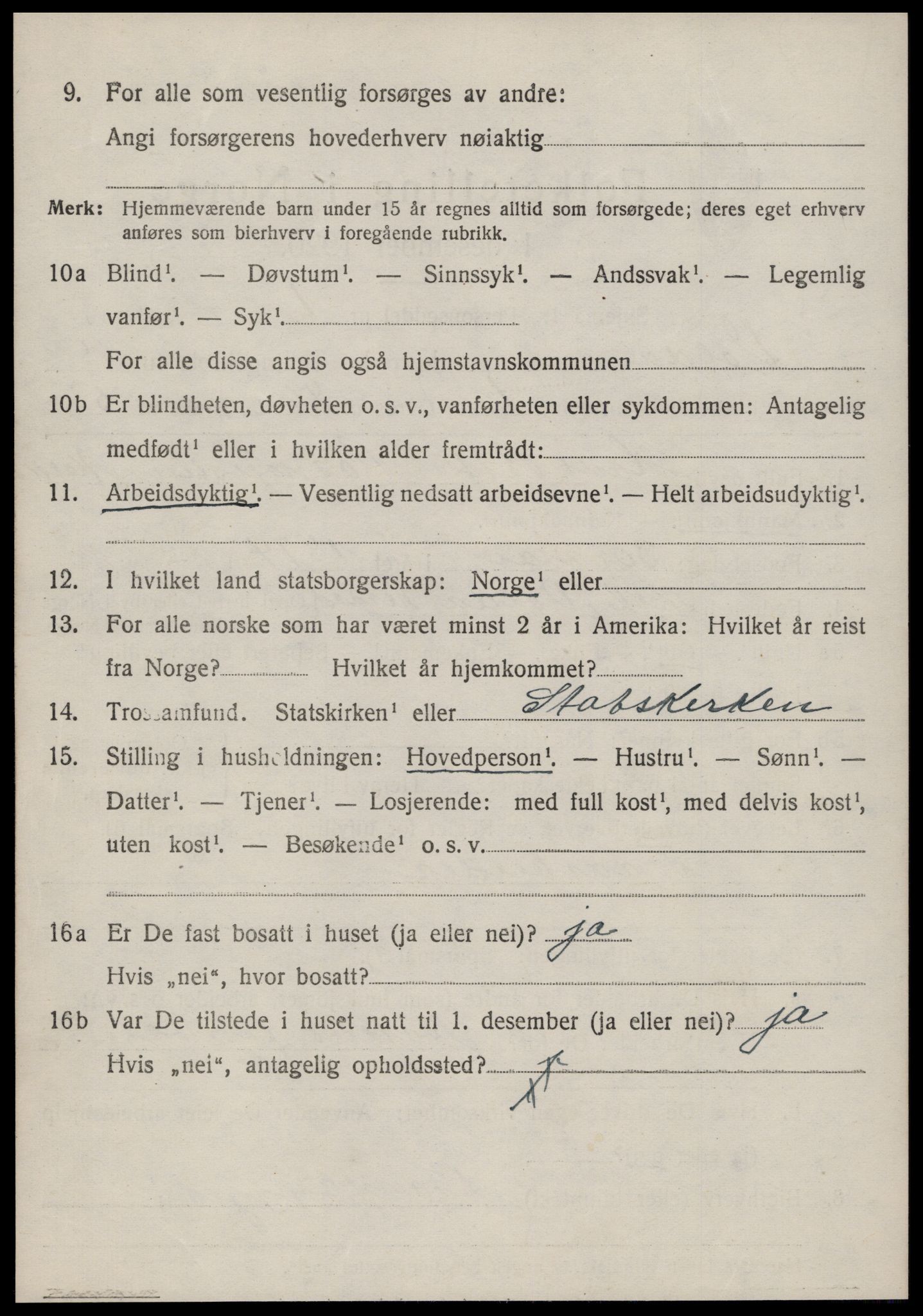 SAT, 1920 census for Volda, 1920, p. 9859