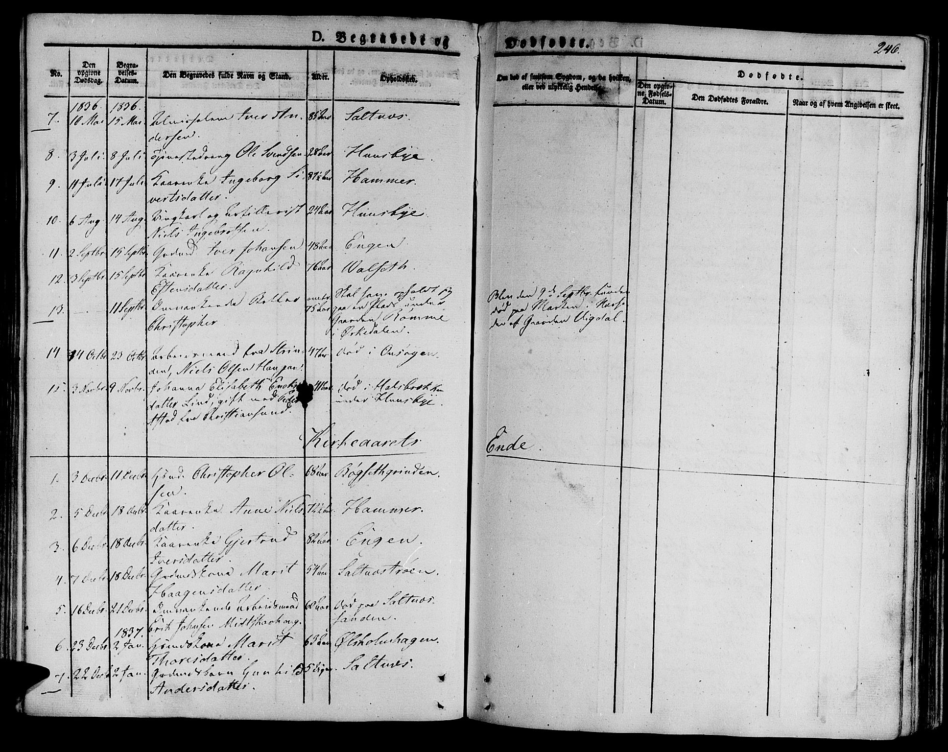 Ministerialprotokoller, klokkerbøker og fødselsregistre - Sør-Trøndelag, SAT/A-1456/612/L0375: Parish register (official) no. 612A07 /2, 1829-1845, p. 246