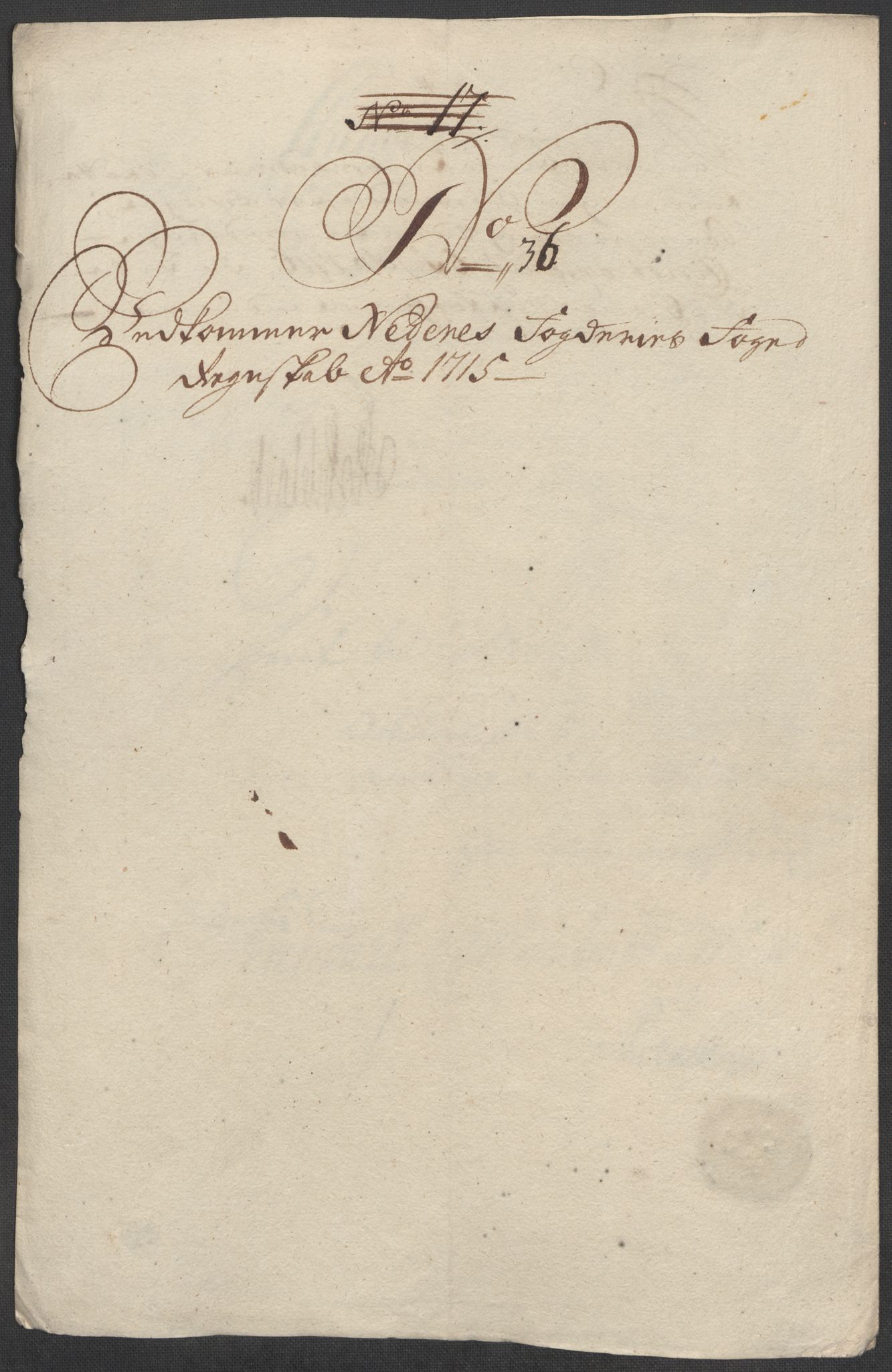 Rentekammeret inntil 1814, Reviderte regnskaper, Fogderegnskap, AV/RA-EA-4092/R39/L2323: Fogderegnskap Nedenes, 1715, p. 287