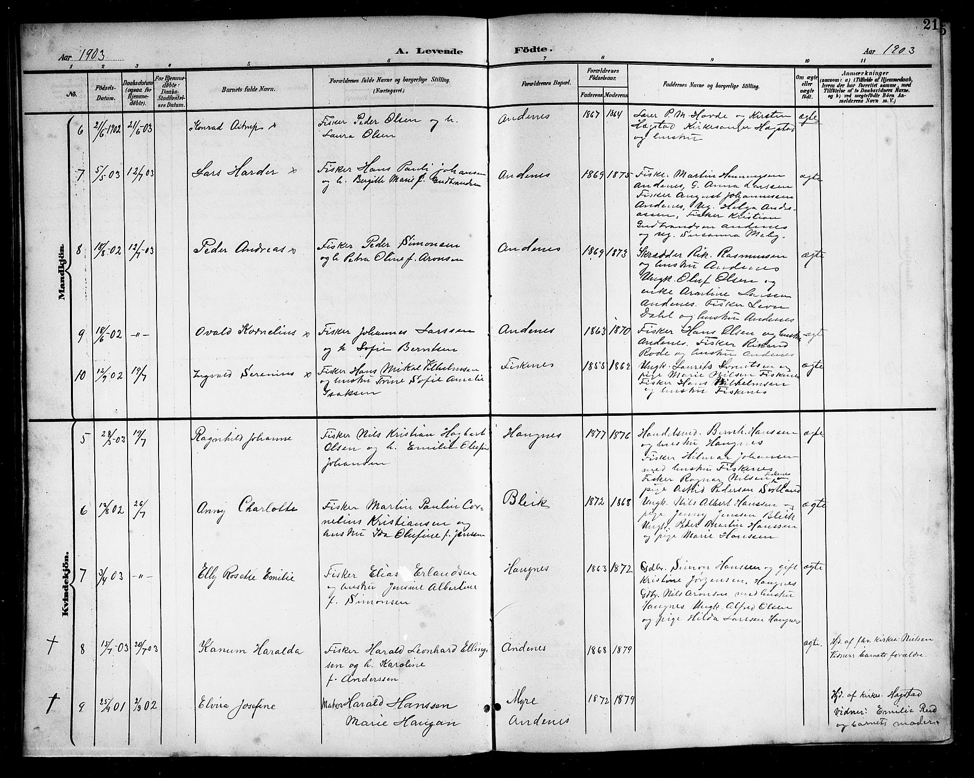 Ministerialprotokoller, klokkerbøker og fødselsregistre - Nordland, SAT/A-1459/899/L1449: Parish register (copy) no. 899C04, 1900-1918, p. 21