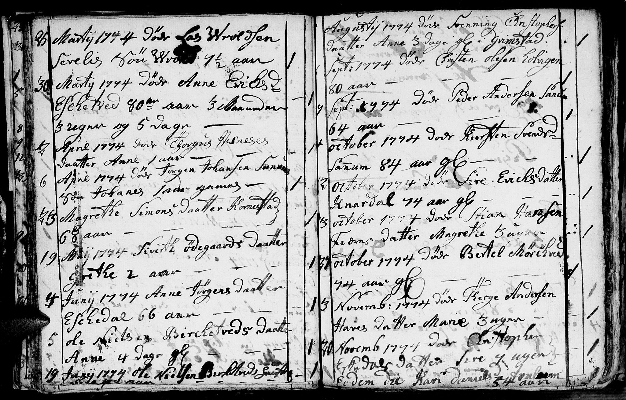 Fjære sokneprestkontor, SAK/1111-0011/F/Fb/L0004: Parish register (copy) no. B 4, 1766-1785, p. 16