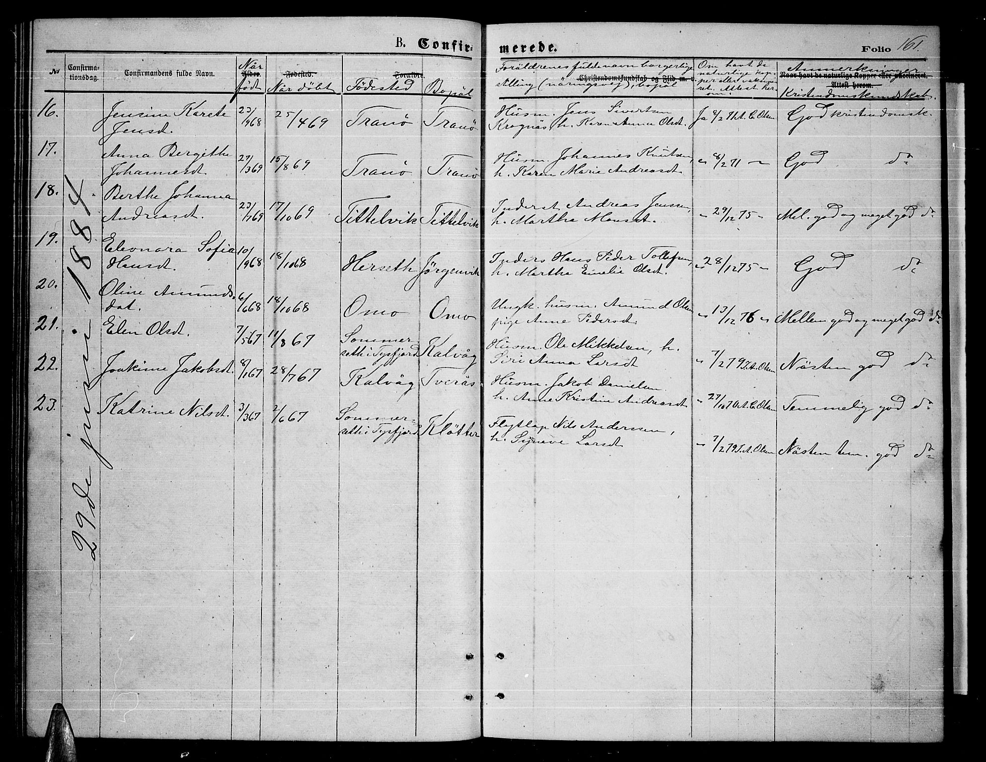 Ministerialprotokoller, klokkerbøker og fødselsregistre - Nordland, AV/SAT-A-1459/859/L0858: Parish register (copy) no. 859C04, 1873-1886, p. 161