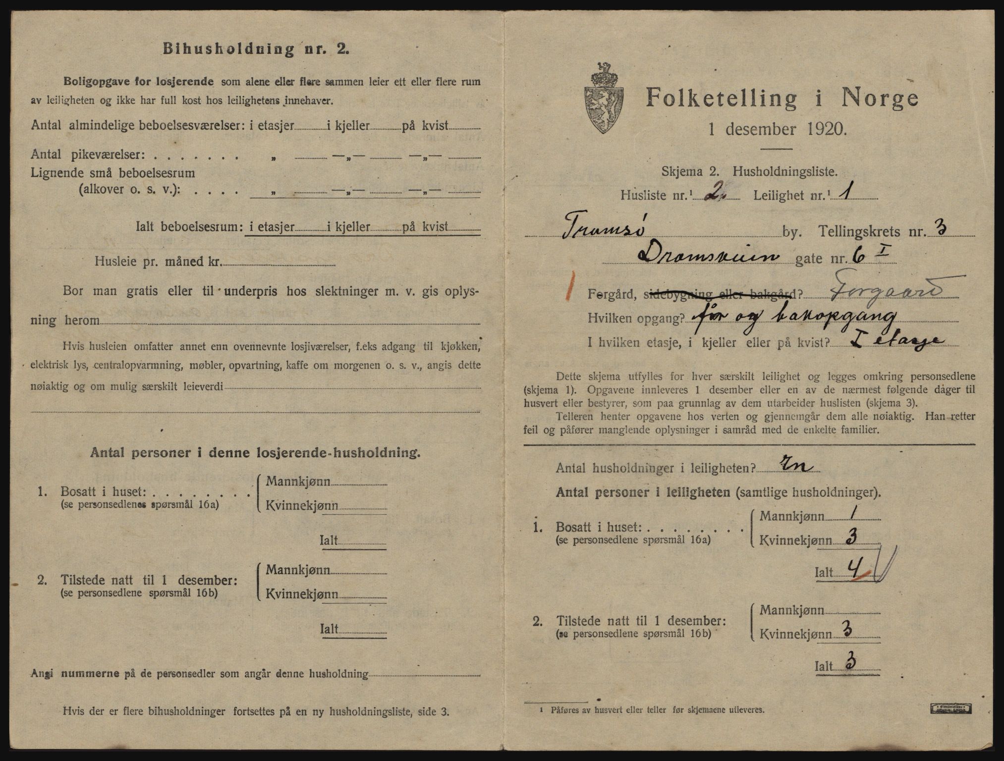 SATØ, 1920 census for Tromsø, 1920, p. 3117