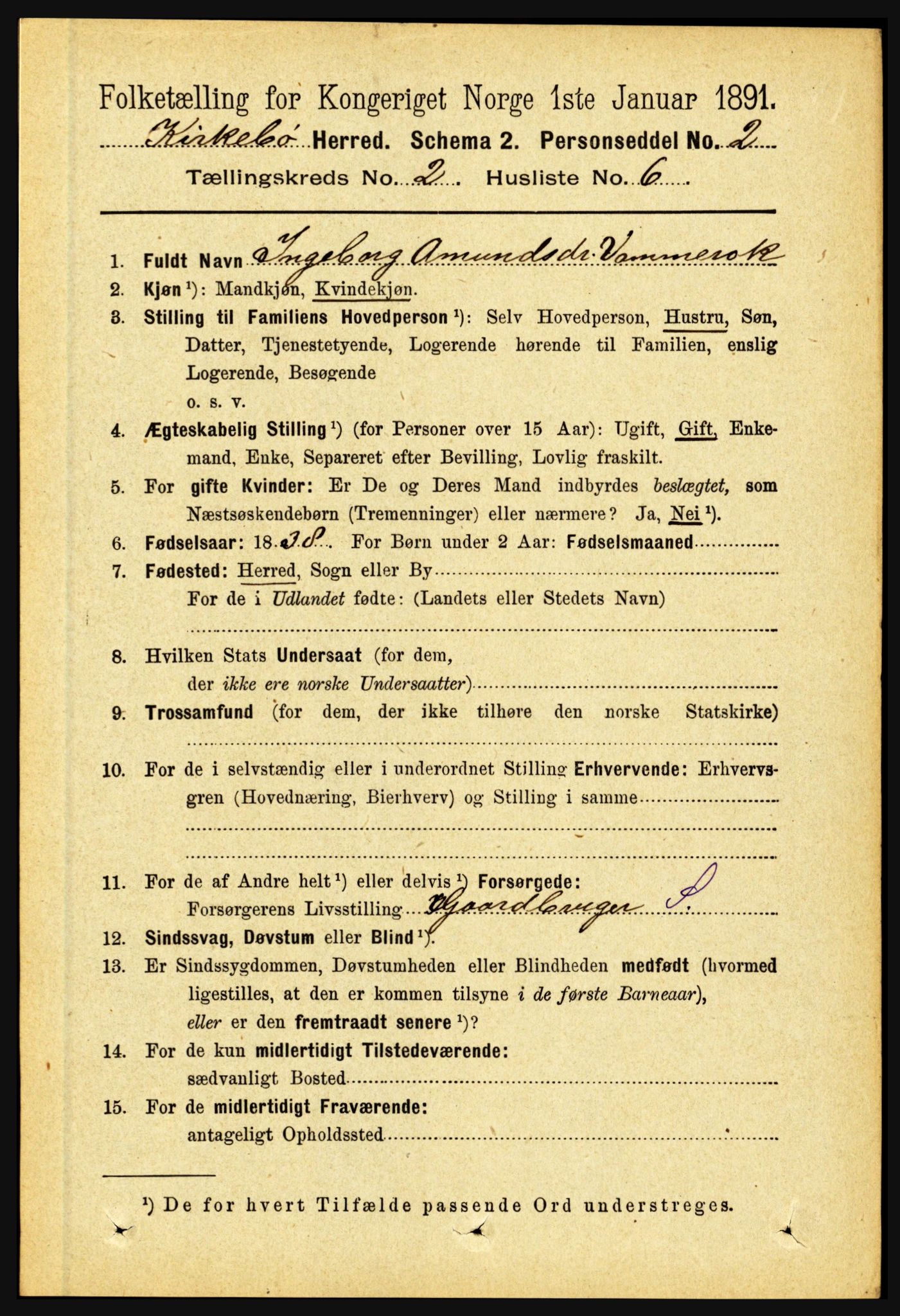 RA, 1891 census for 1416 Kyrkjebø, 1891, p. 345
