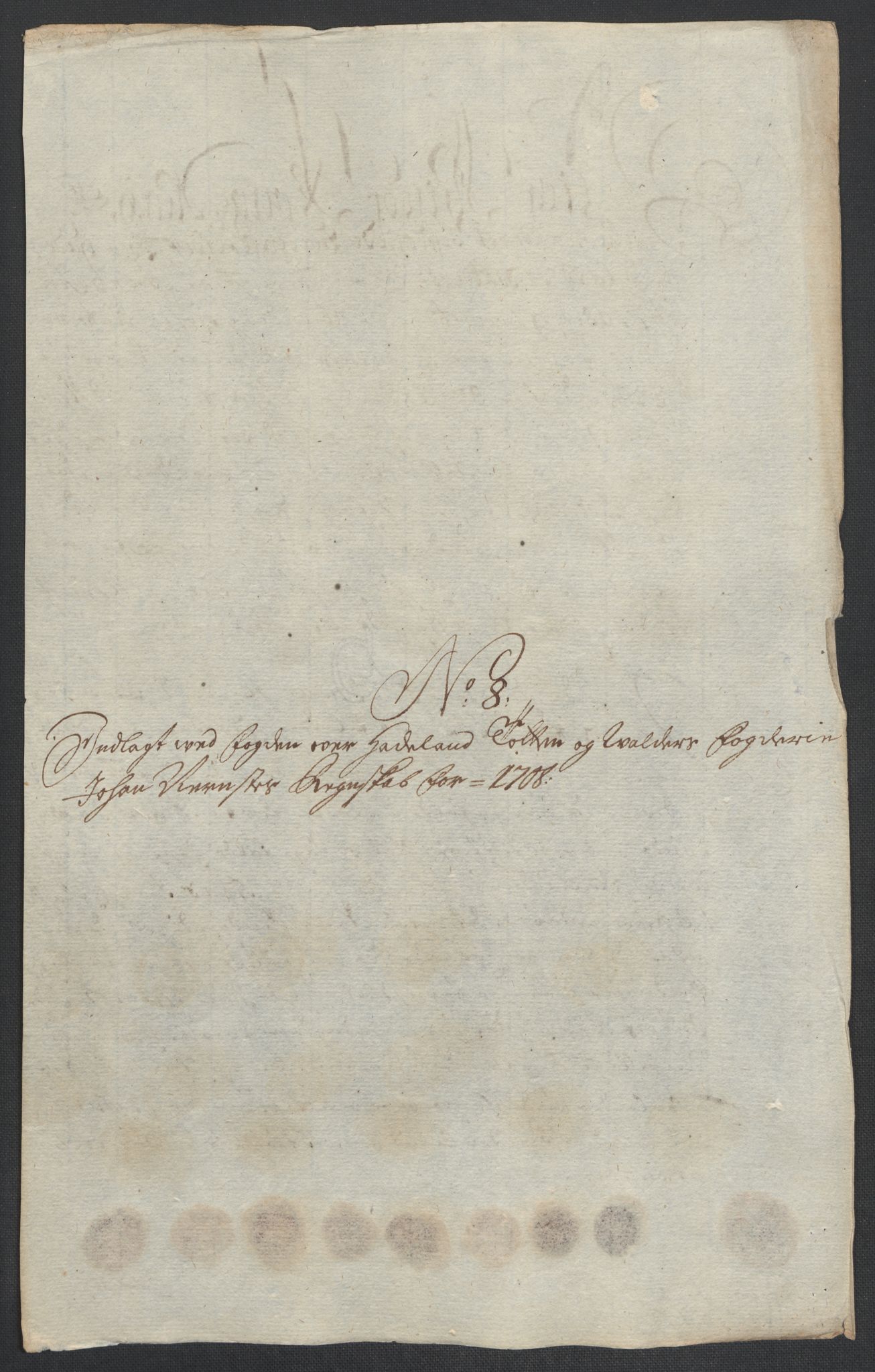 Rentekammeret inntil 1814, Reviderte regnskaper, Fogderegnskap, AV/RA-EA-4092/R18/L1305: Fogderegnskap Hadeland, Toten og Valdres, 1707-1708, p. 440