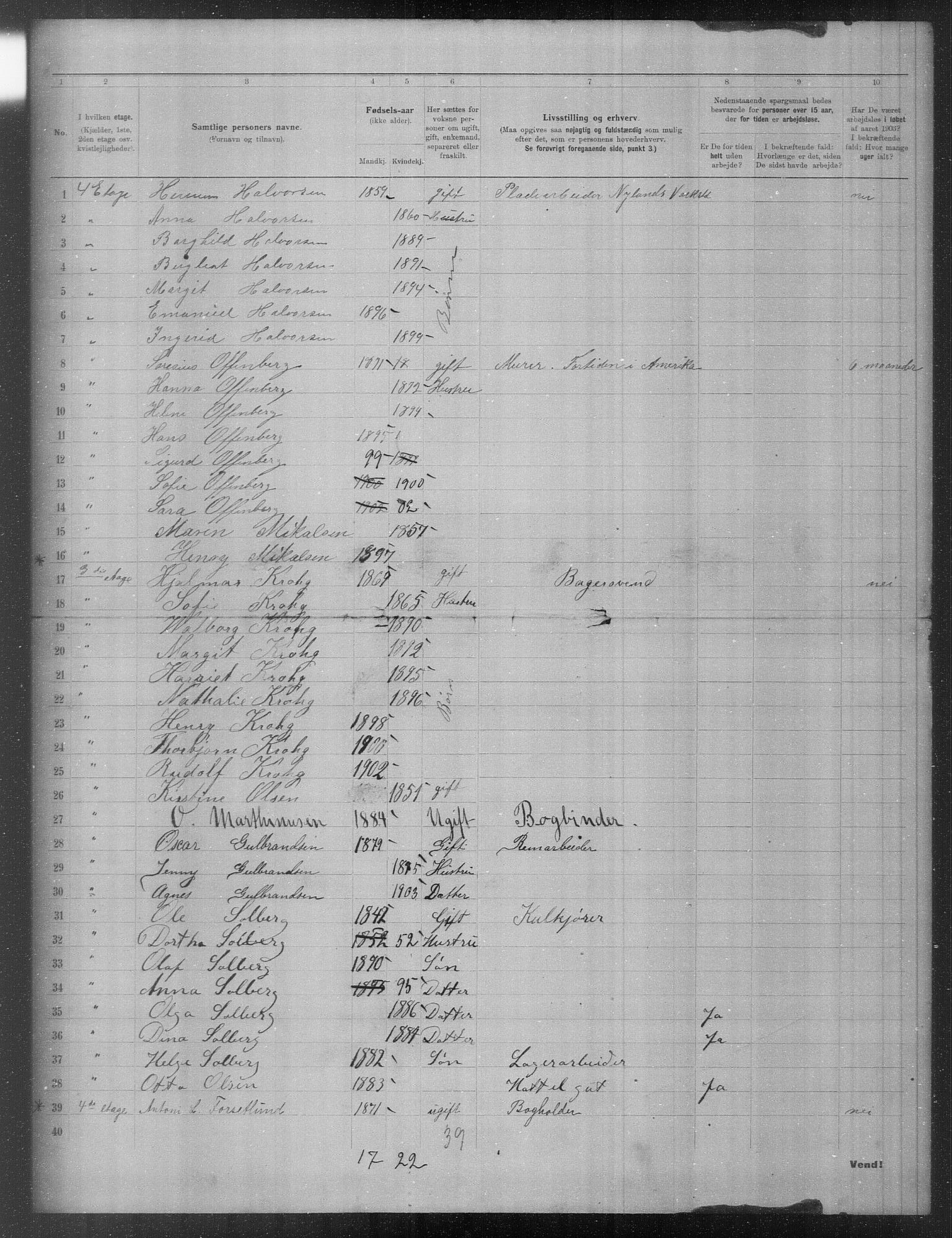 OBA, Municipal Census 1903 for Kristiania, 1903, p. 16207