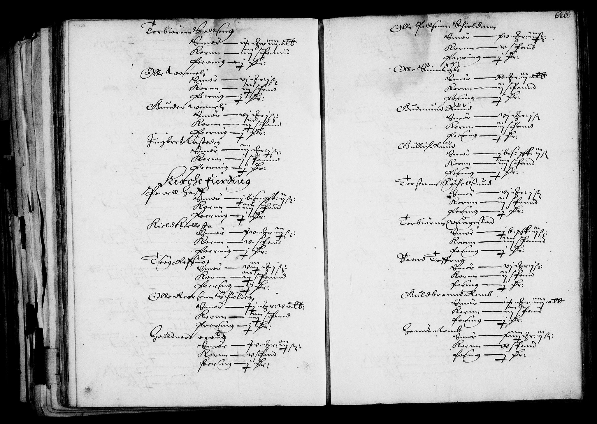 Rentekammeret inntil 1814, Realistisk ordnet avdeling, AV/RA-EA-4070/N/Na/L0001: [XI f]: Akershus stifts jordebok, 1652, p. 625b-626a