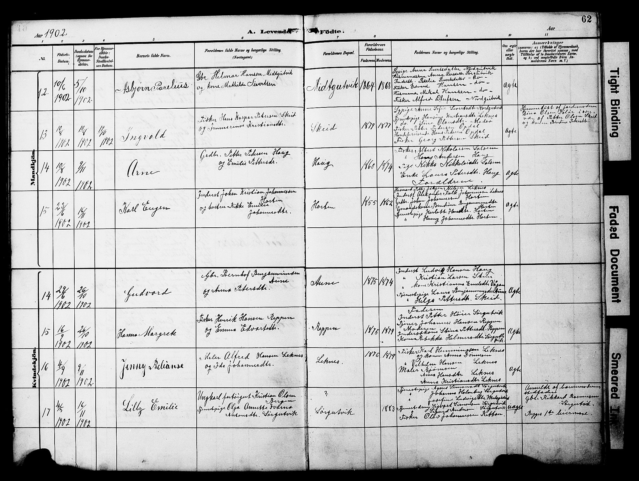 Ministerialprotokoller, klokkerbøker og fødselsregistre - Nord-Trøndelag, SAT/A-1458/788/L0701: Parish register (copy) no. 788C01, 1888-1913, p. 62