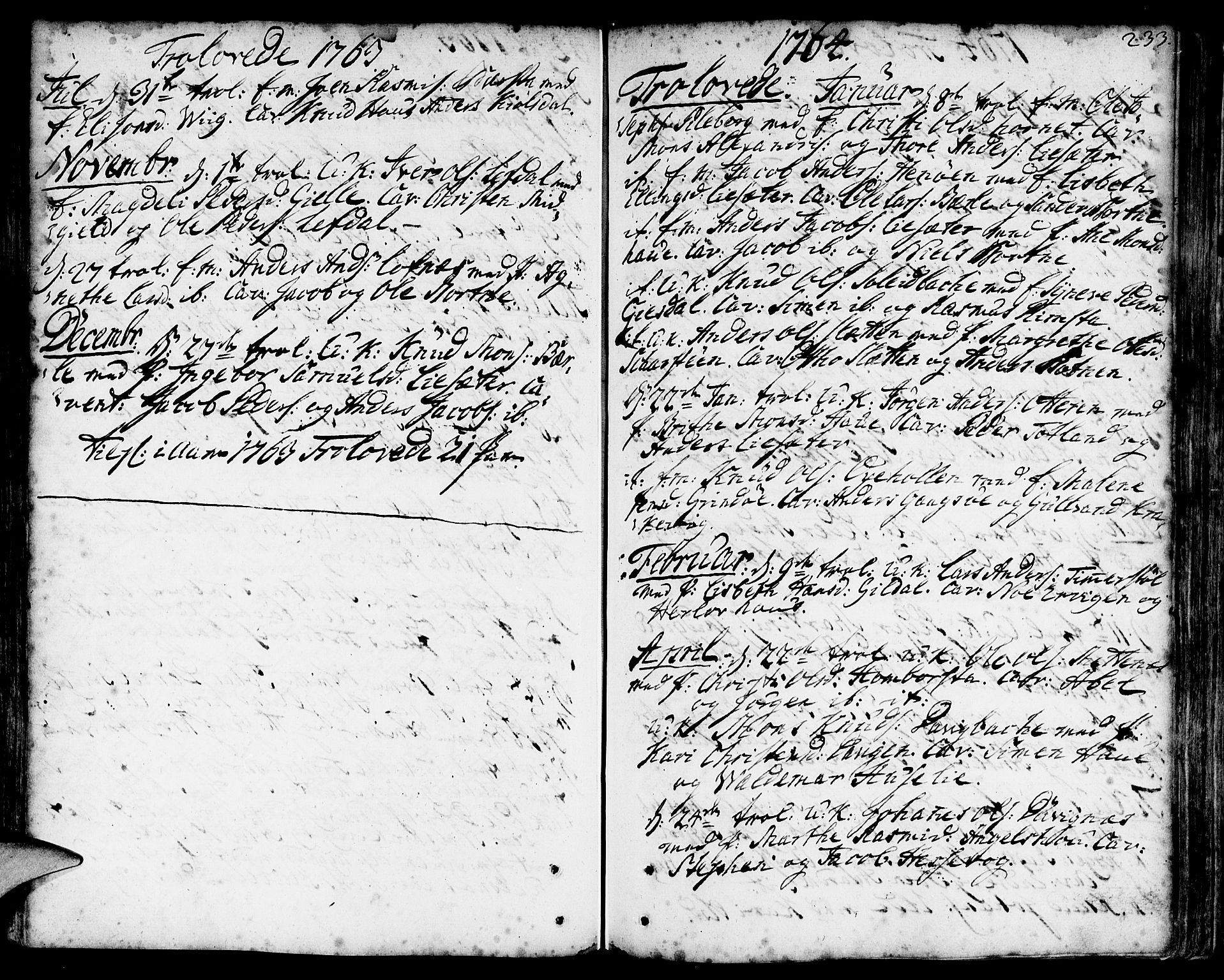 Davik sokneprestembete, SAB/A-79701/H/Haa/Haaa/L0002: Parish register (official) no. A 2, 1742-1816, p. 233
