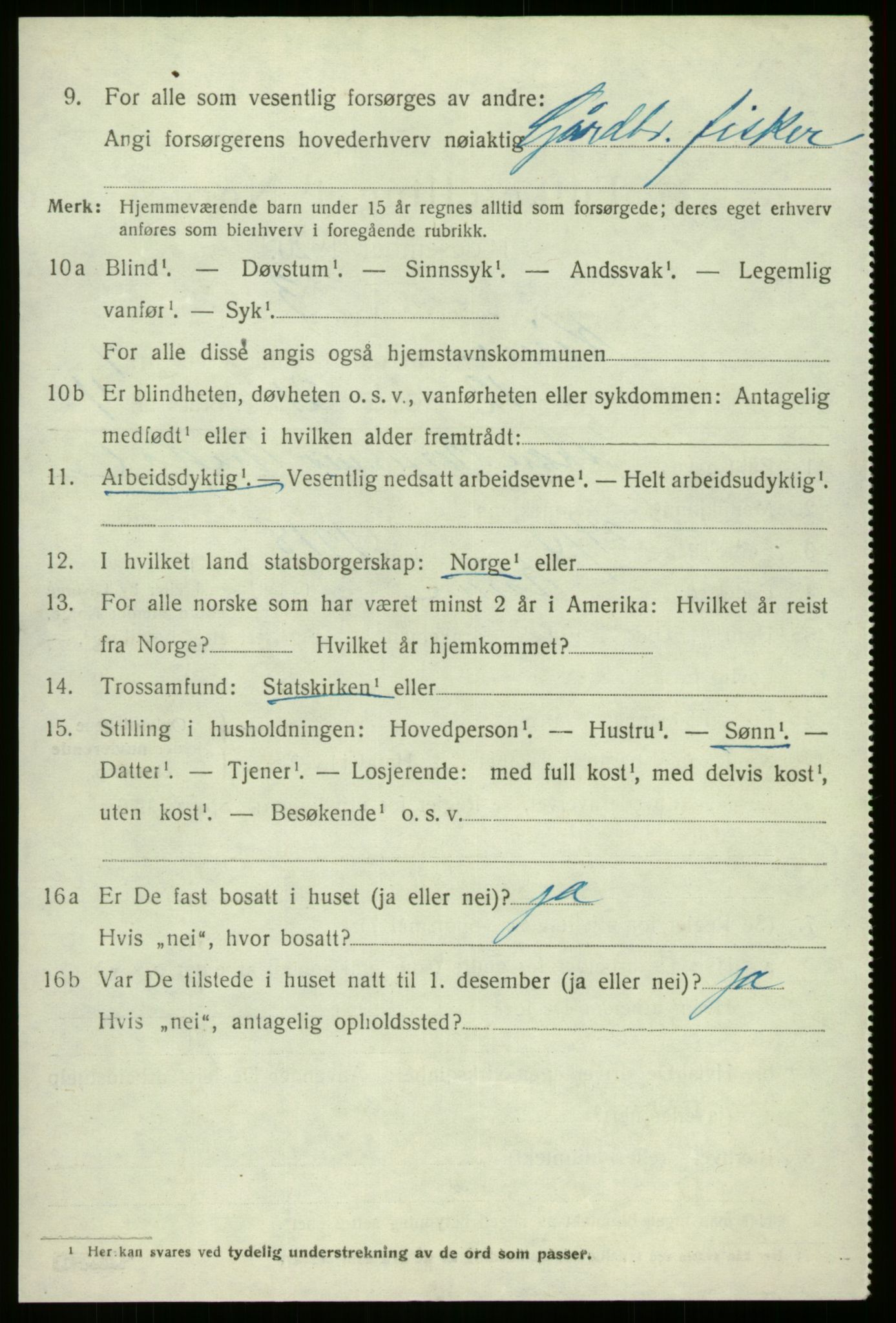 SAB, 1920 census for Kinn, 1920, p. 3432