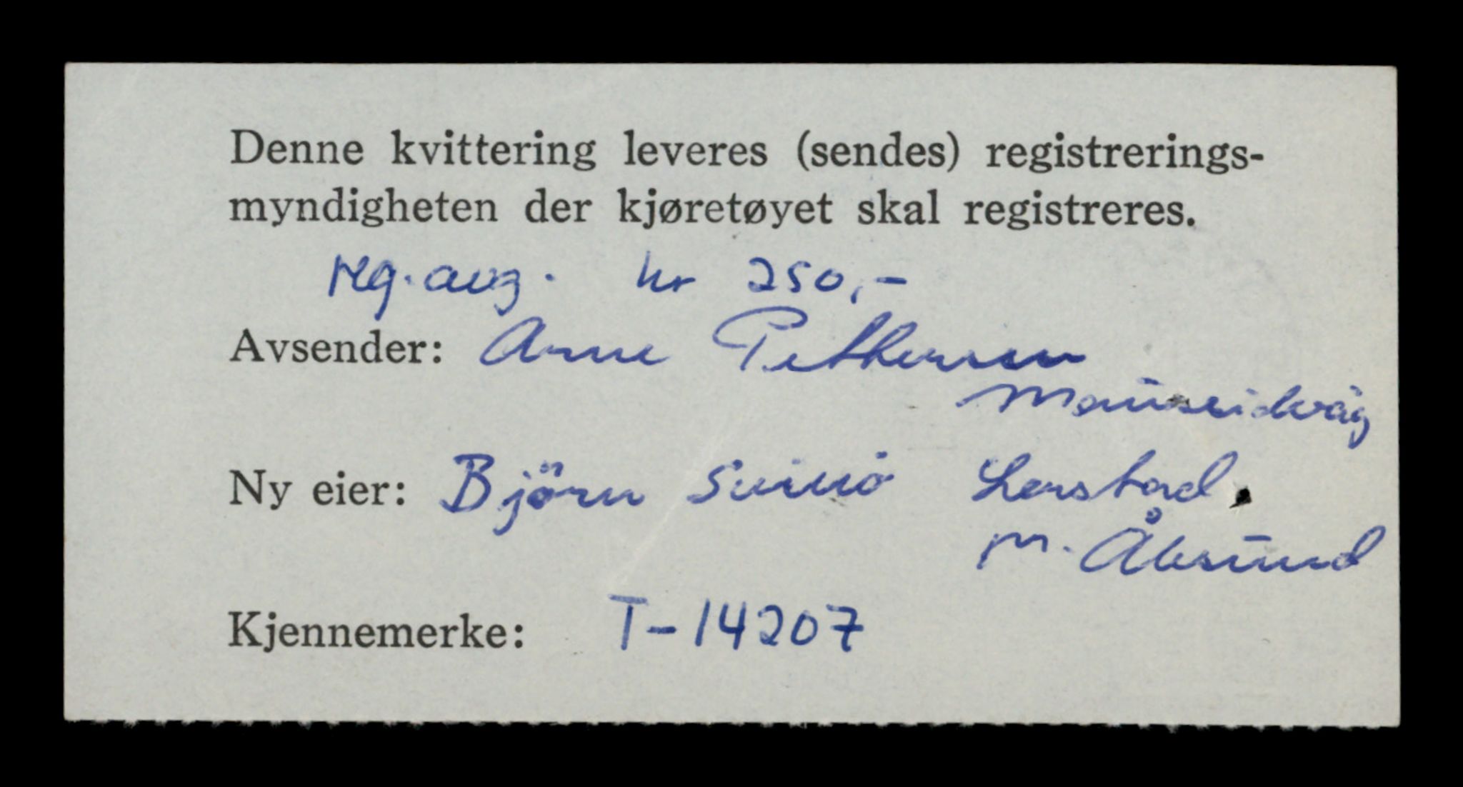 Møre og Romsdal vegkontor - Ålesund trafikkstasjon, AV/SAT-A-4099/F/Fe/L0044: Registreringskort for kjøretøy T 14205 - T 14319, 1927-1998, p. 64