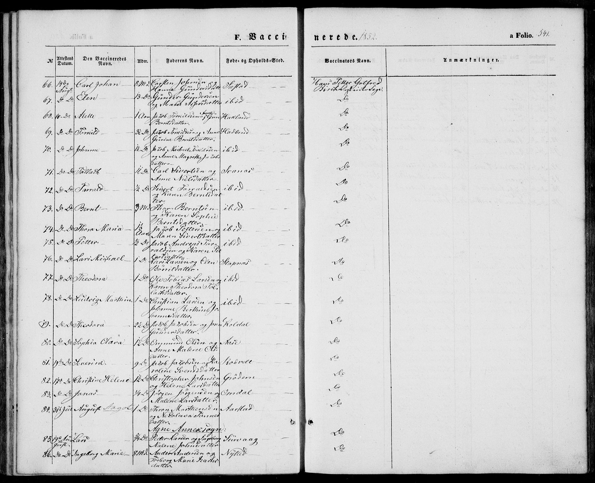 Eigersund sokneprestkontor, SAST/A-101807/S08/L0013: Parish register (official) no. A 12.2, 1850-1865, p. 541