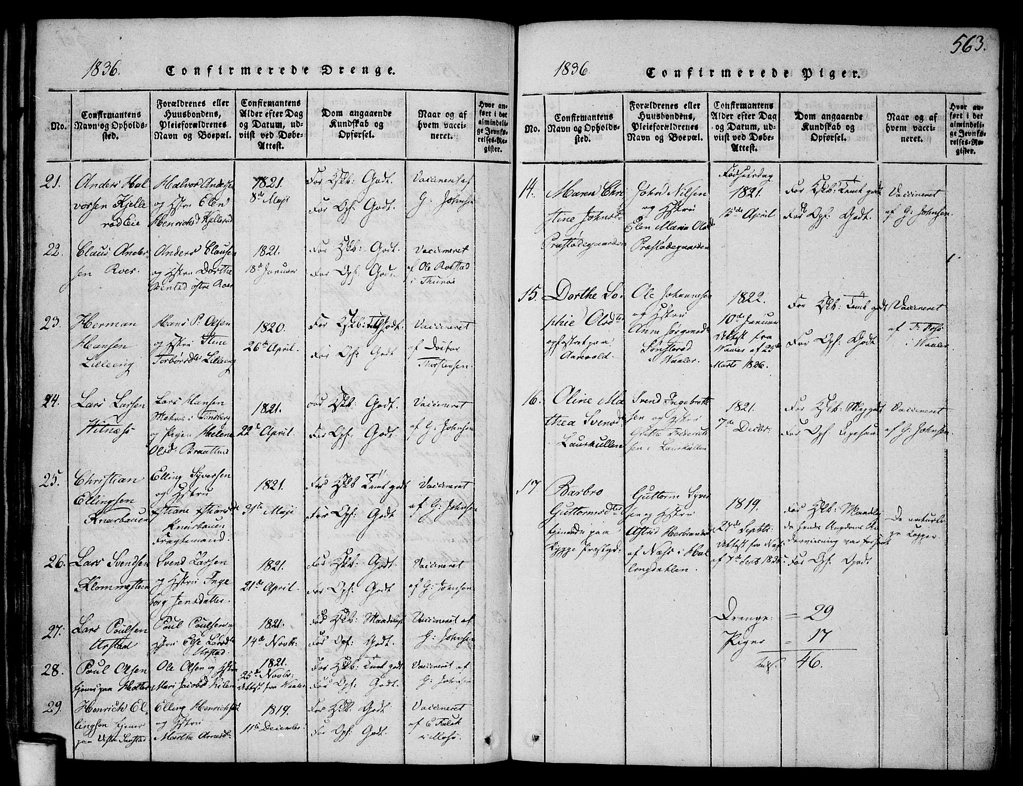 Rygge prestekontor Kirkebøker, AV/SAO-A-10084b/F/Fa/L0003: Parish register (official) no. 3, 1814-1836, p. 562-563