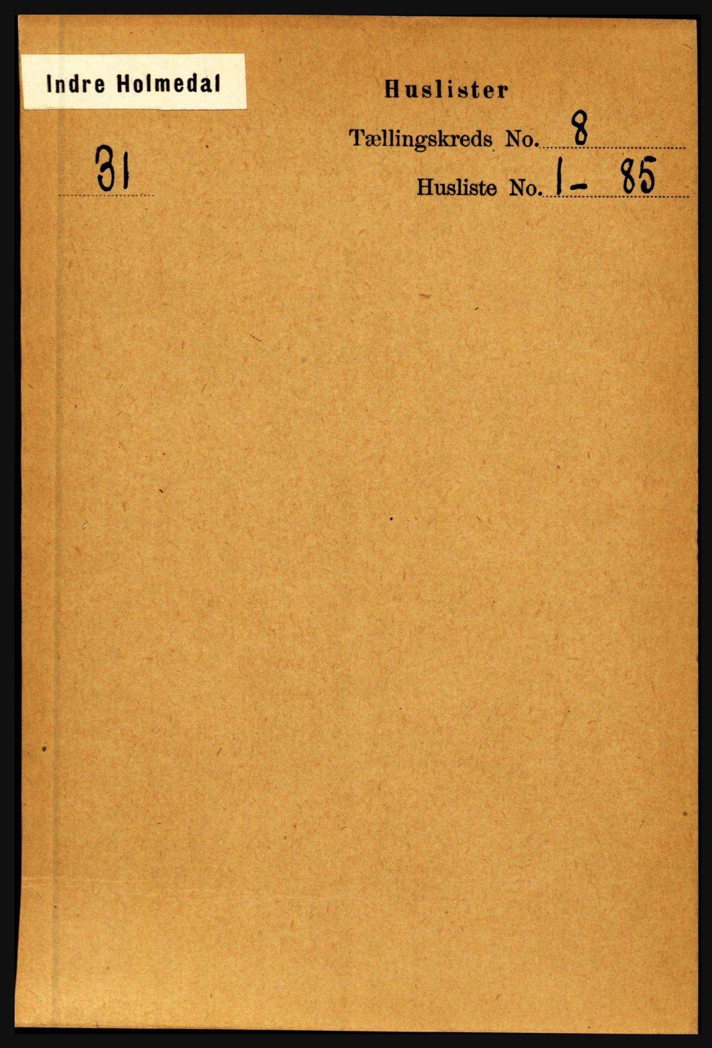 RA, 1891 census for 1430 Indre Holmedal, 1891, p. 3309