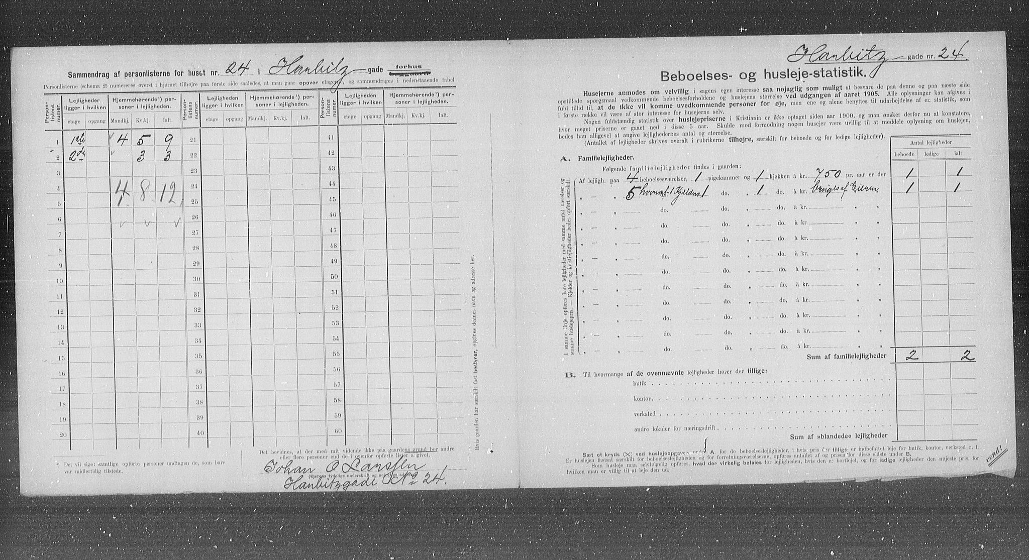 OBA, Municipal Census 1905 for Kristiania, 1905, p. 18146