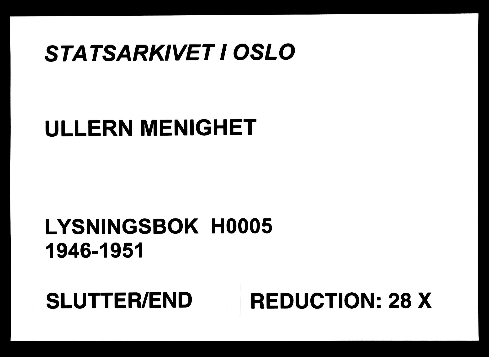 Ullern prestekontor Kirkebøker, AV/SAO-A-10740/H/L0005: Banns register no. 5, 1946-1951