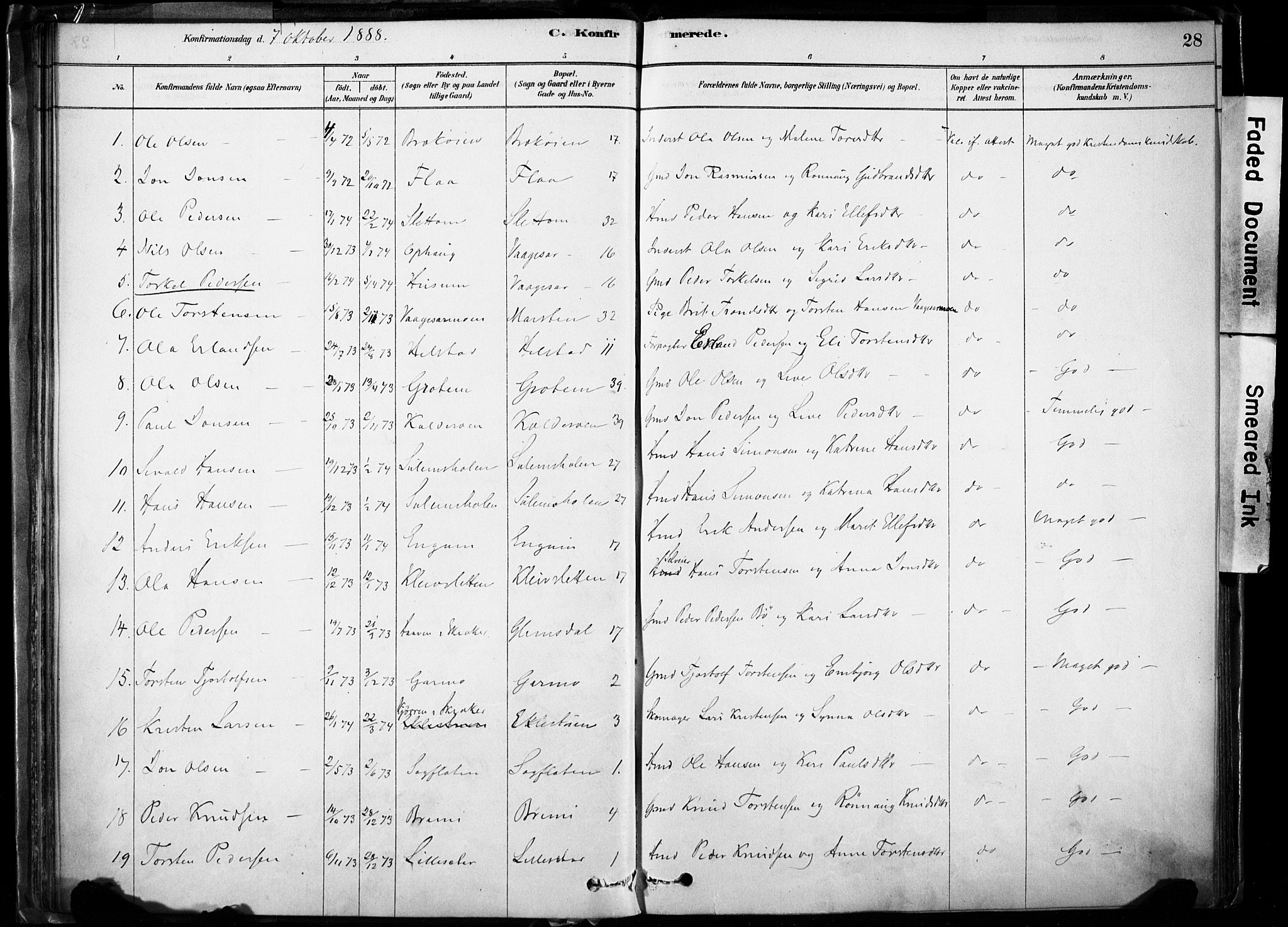 Lom prestekontor, SAH/PREST-070/K/L0009: Parish register (official) no. 9, 1878-1907, p. 28