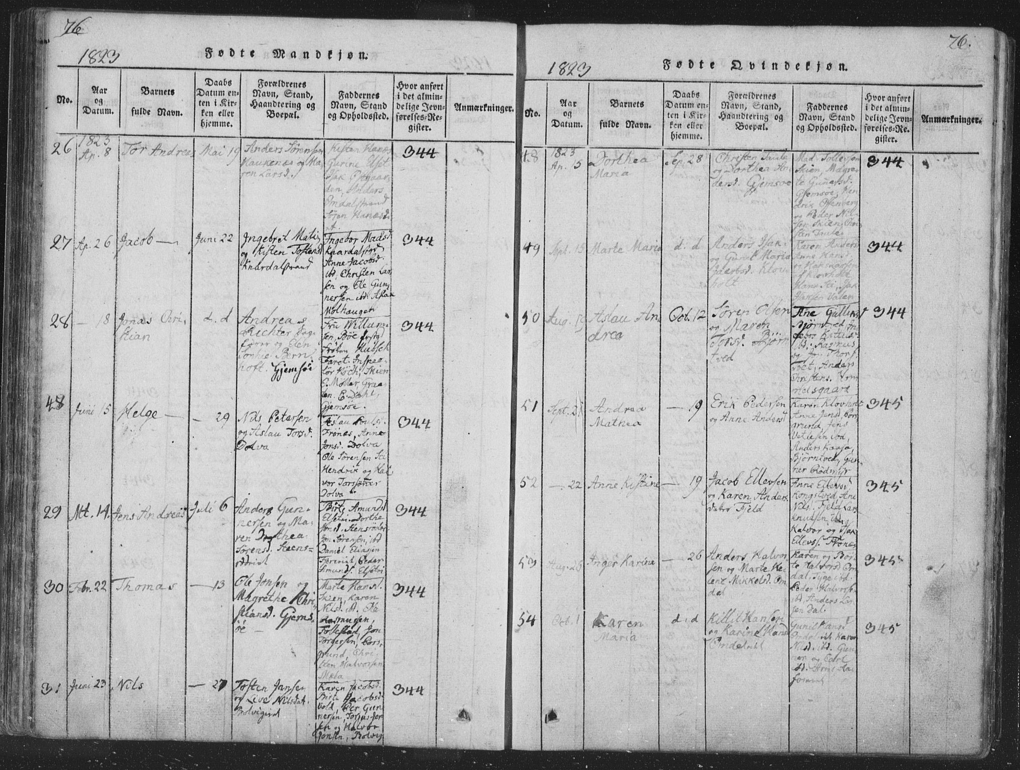 Solum kirkebøker, SAKO/A-306/F/Fa/L0004: Parish register (official) no. I 4, 1814-1833, p. 76